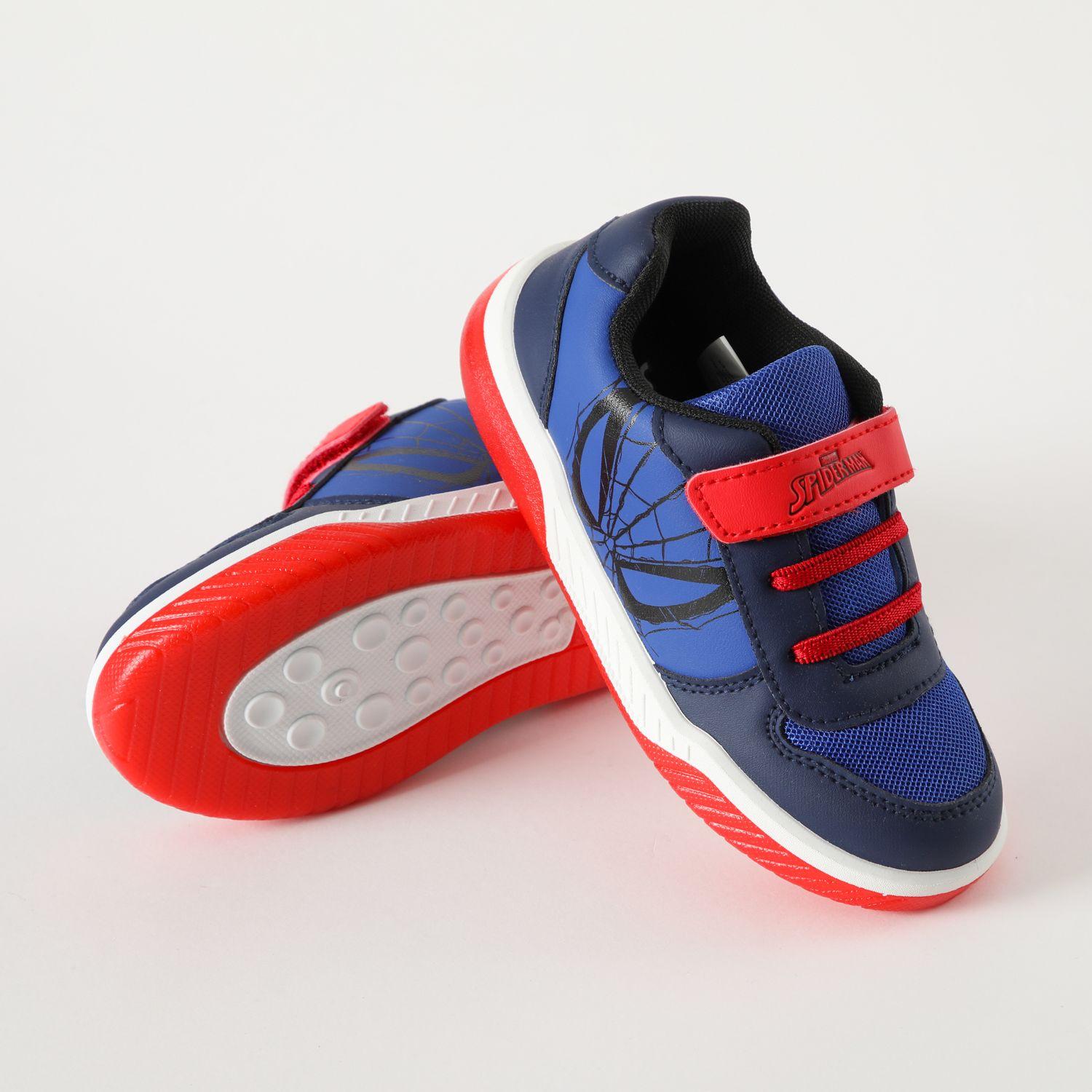 Zapatilla Con Luces Niño Monocromatico Spiderman Azul Marvel-2