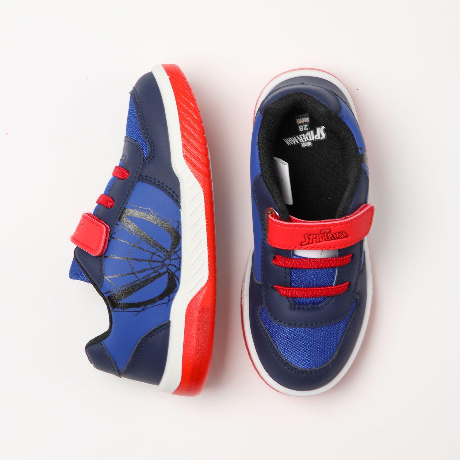 Zapatilla Con Luces Niño Monocromatico Spiderman Azul Marvel-3