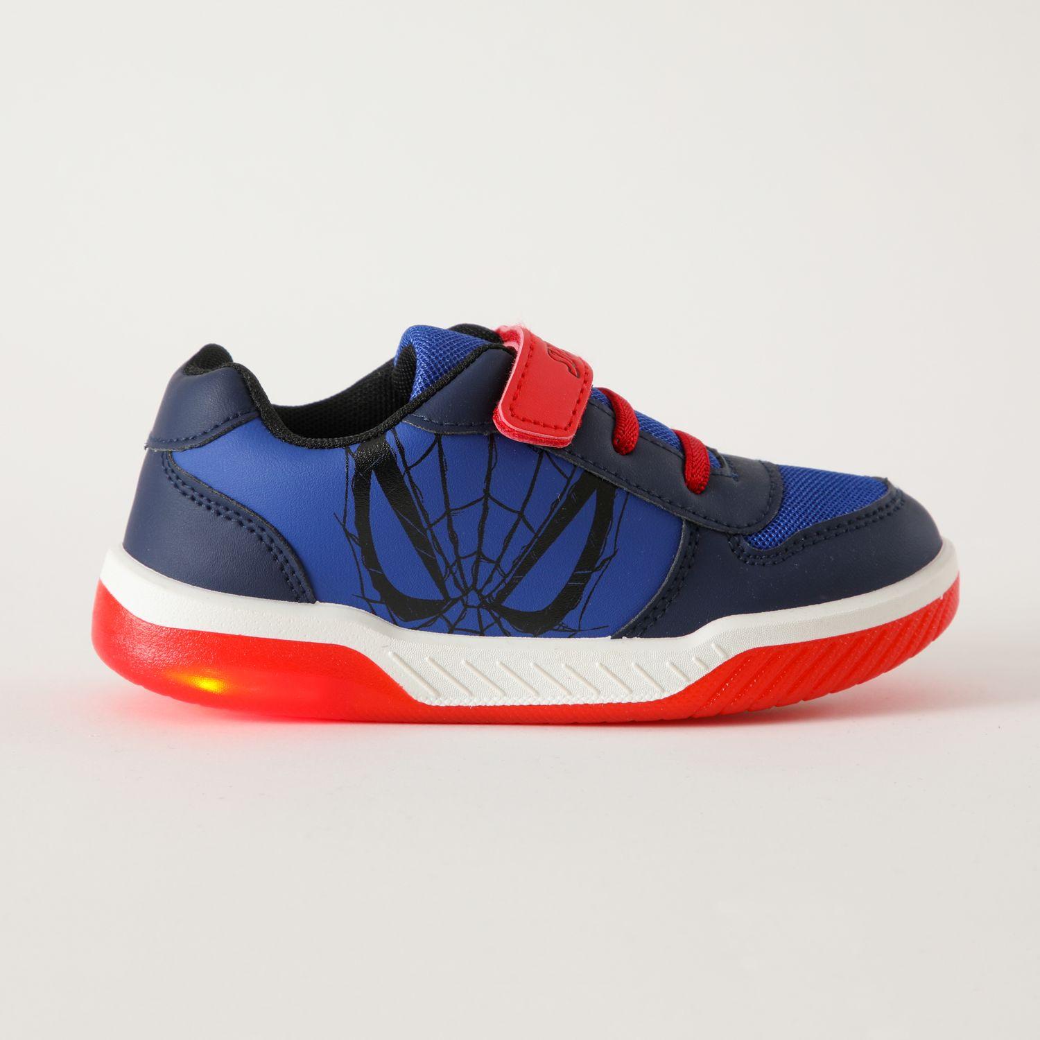 Zapatilla Con Luces Niño Monocromatico Spiderman Azul Marvel-0