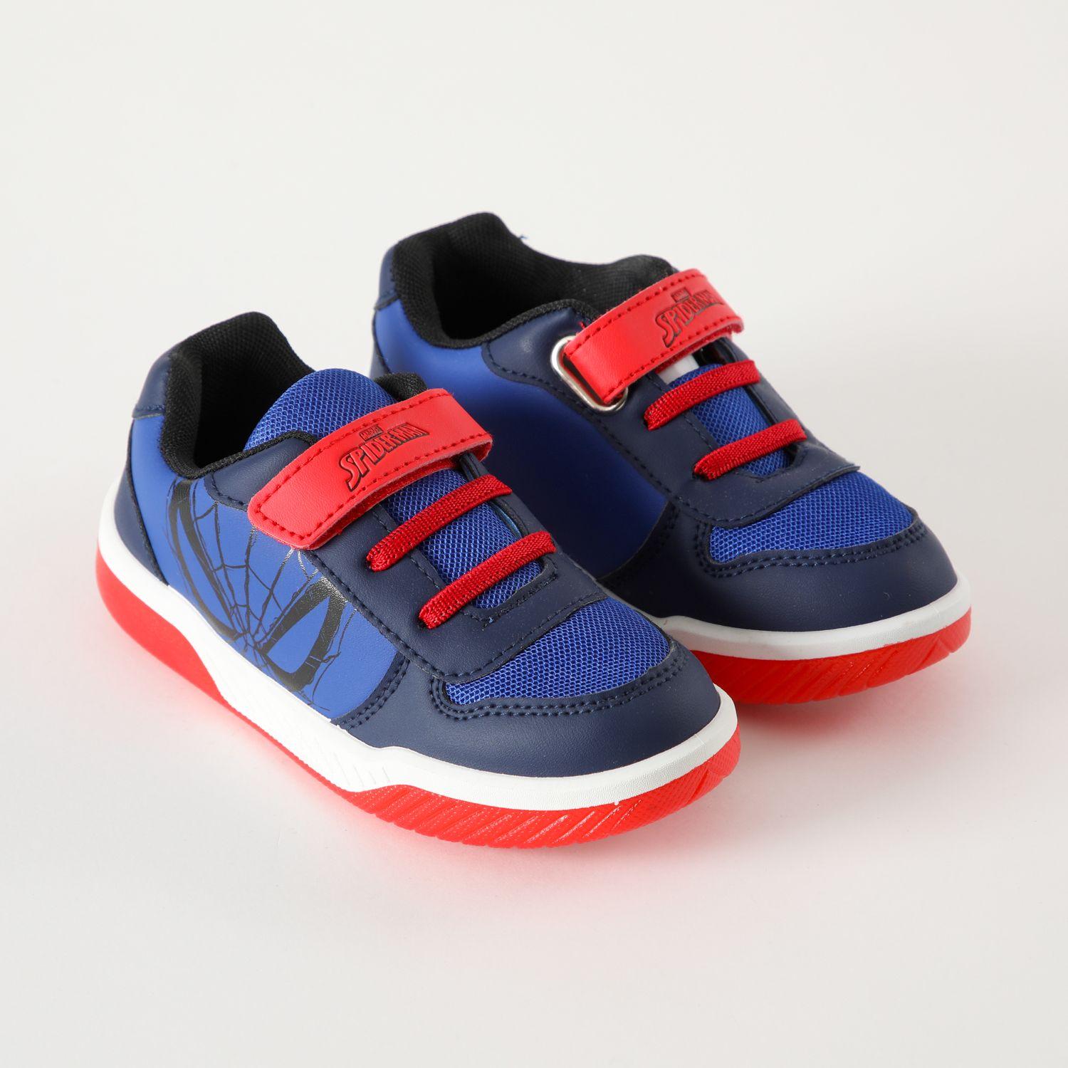 Zapatilla Con Luces Niño Monocromatico Spiderman Azul Marvel-1