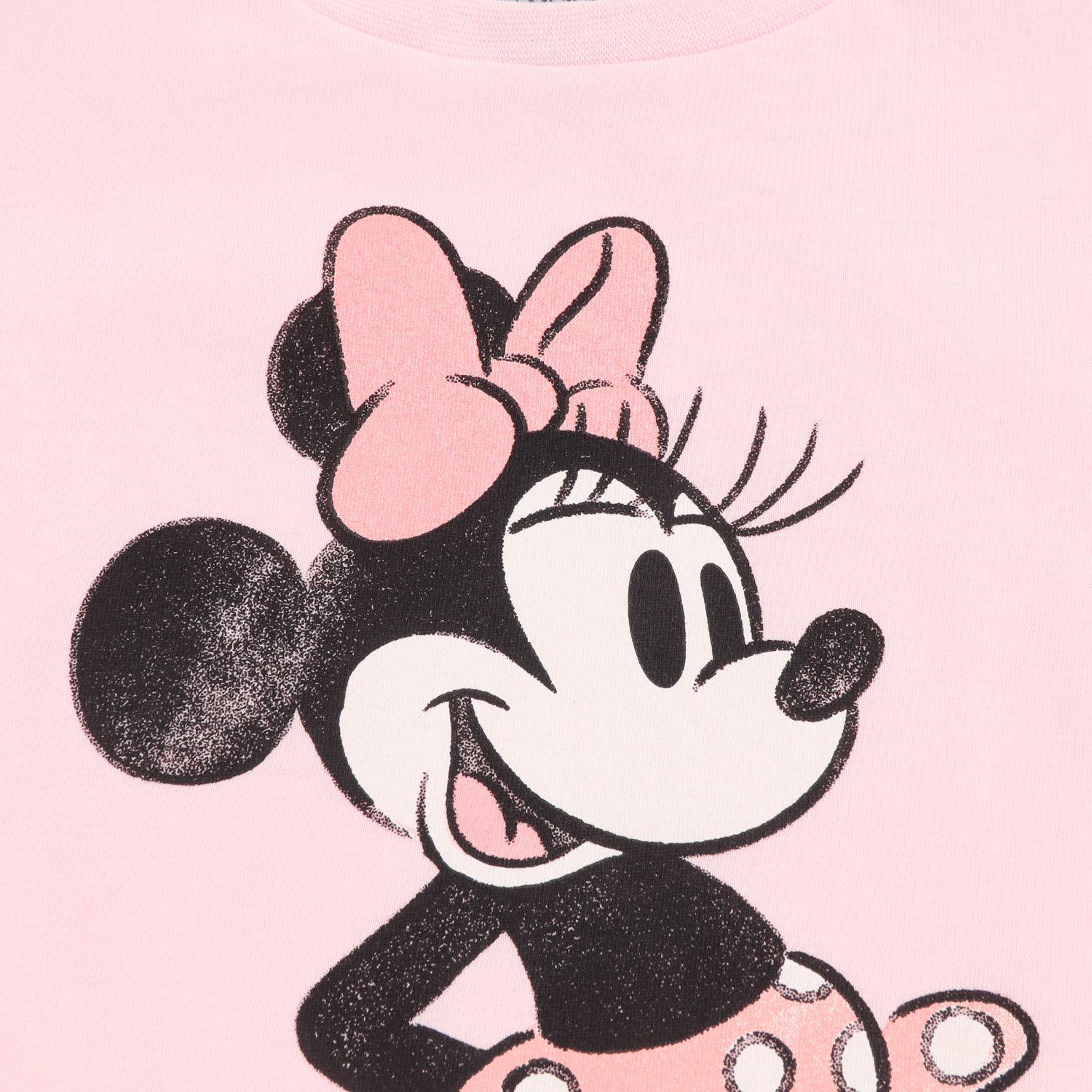 Polera Manga Corta Niña Minnie Classic Print Rosado Disney-1