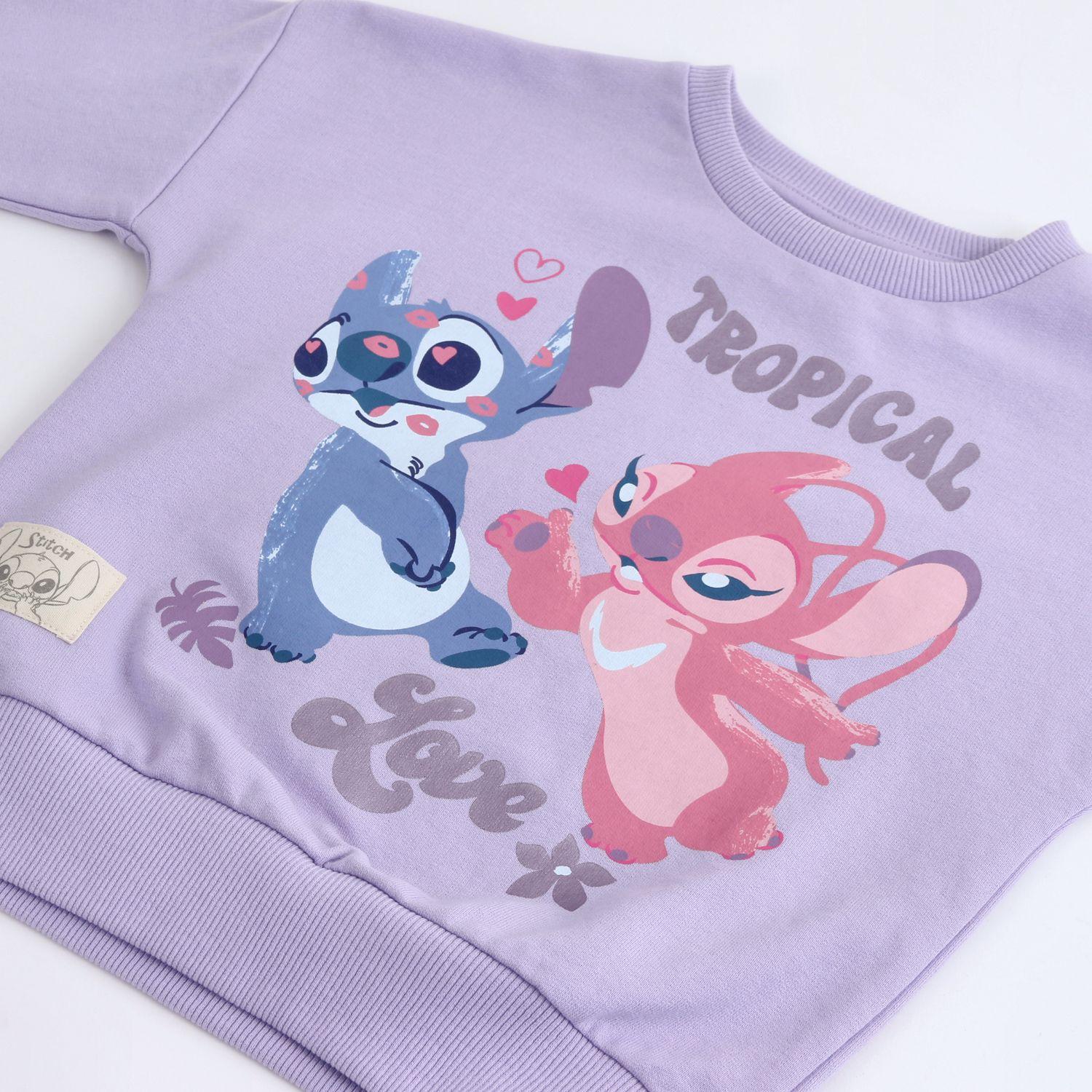 Polerón Cerrado Niña Stitch & Angel Disney Morado-2