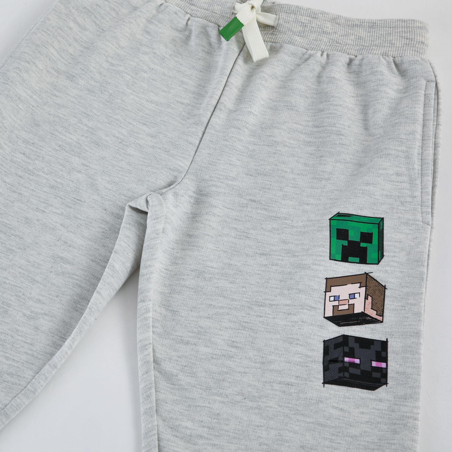 Conjunto Buzo Niño Minecraft Built Create Explore Gris-3
