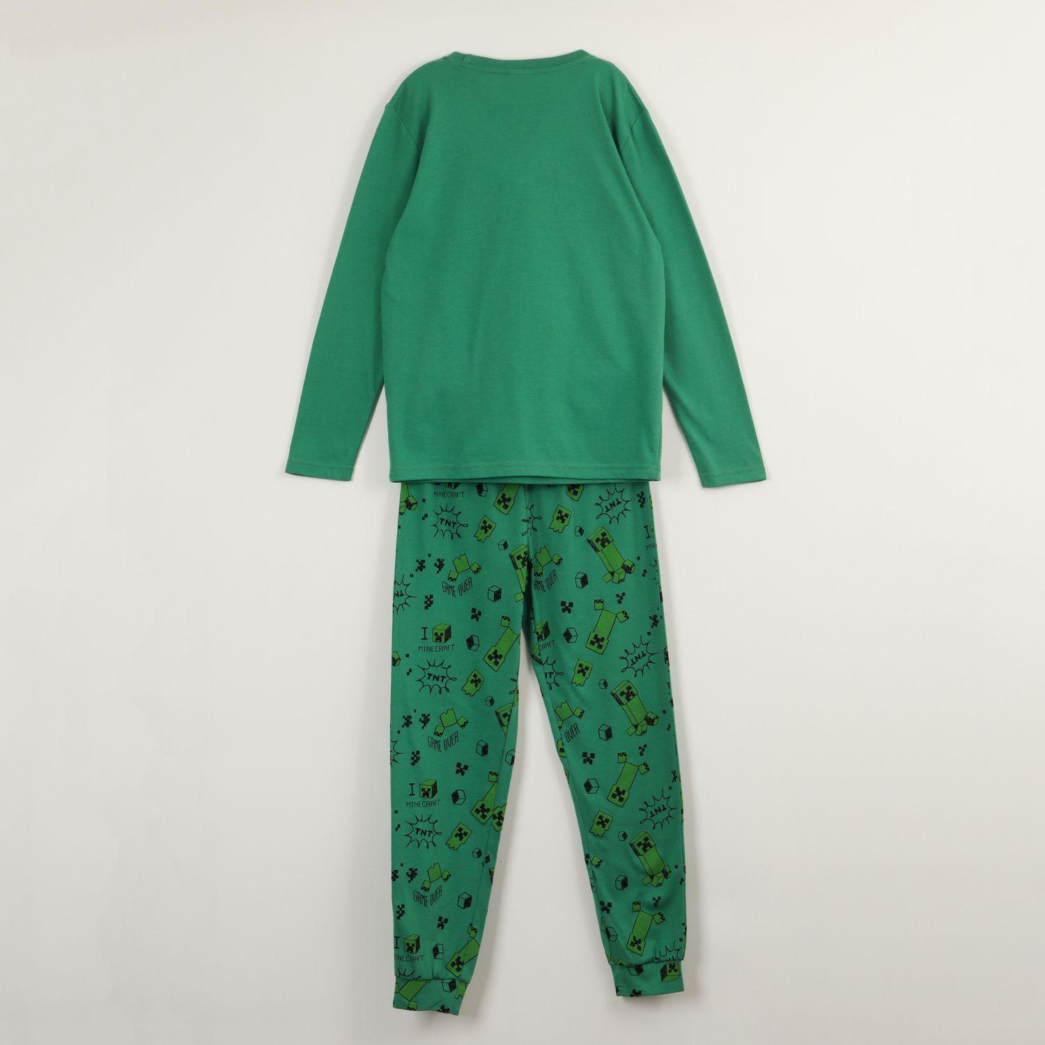 Conjunto Pijama Niño Creeper Alert Verde Minecraft-3