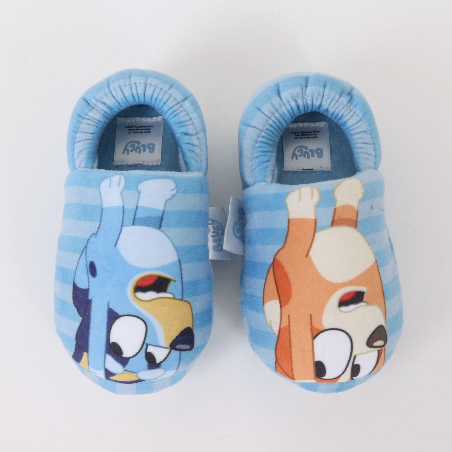 Pantufla Niño Rayas Saltando Celeste Bingo & Bluey-2
