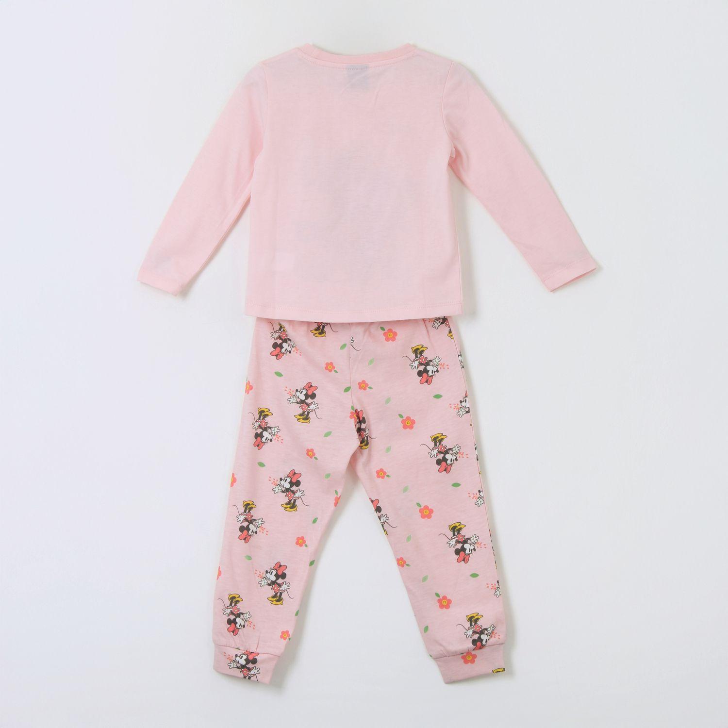 Pijama Manga Larga Niña Minnie Flores Rosado Disney-1