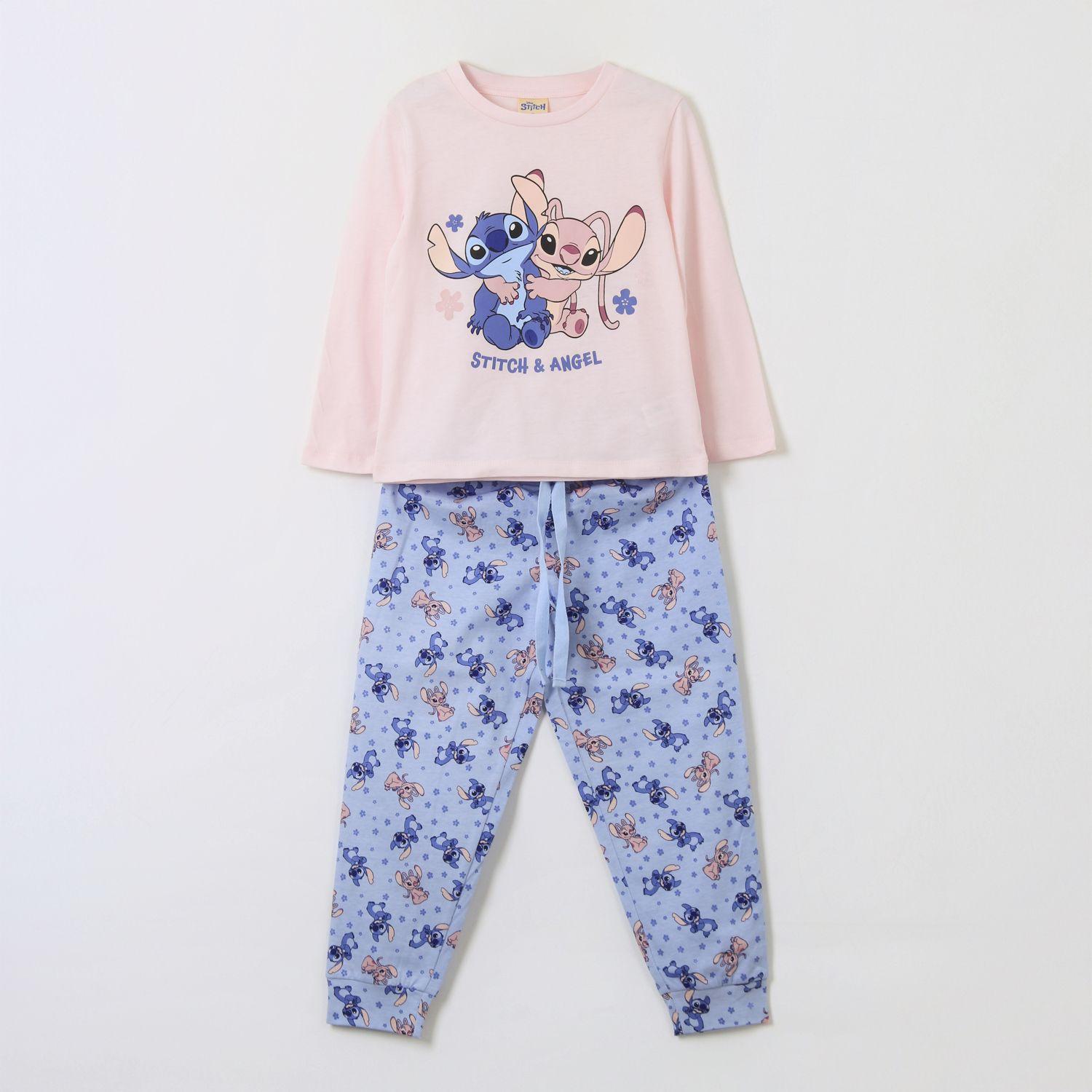 Pijama Manga Larga Niña Stitch & Angel Rosado Disney-0