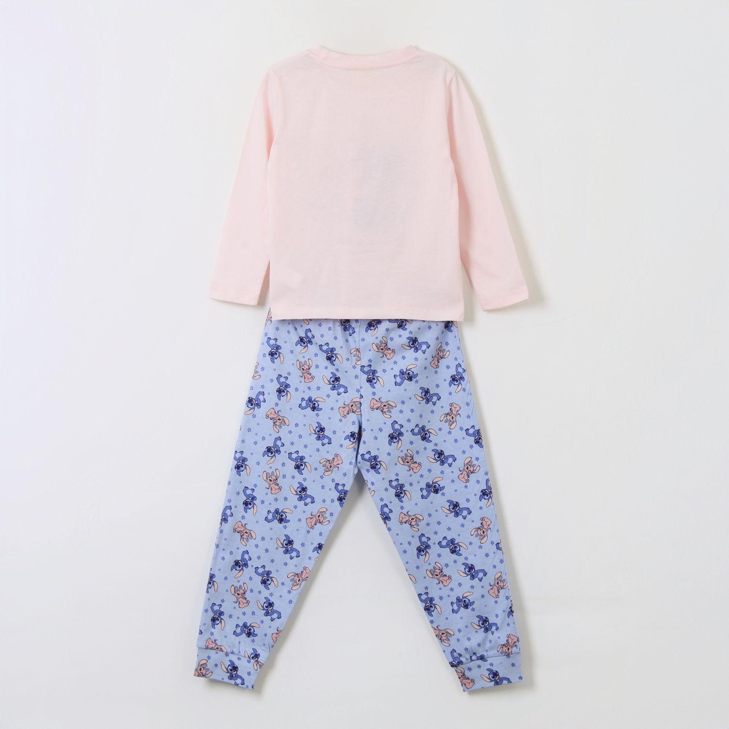 Pijama Manga Larga Niña Stitch & Angel Rosado Disney-1