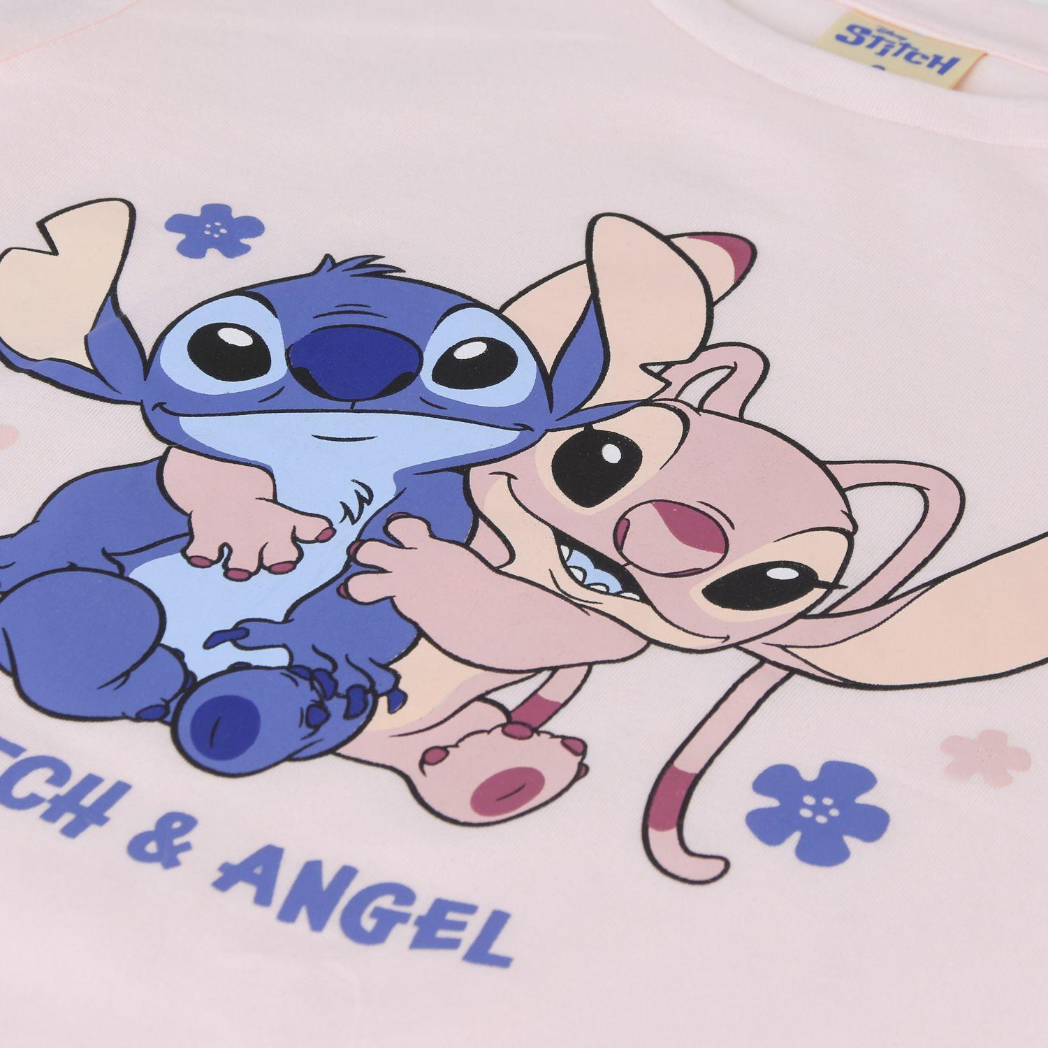 Pijama Manga Larga Niña Stitch & Angel Rosado Disney-2