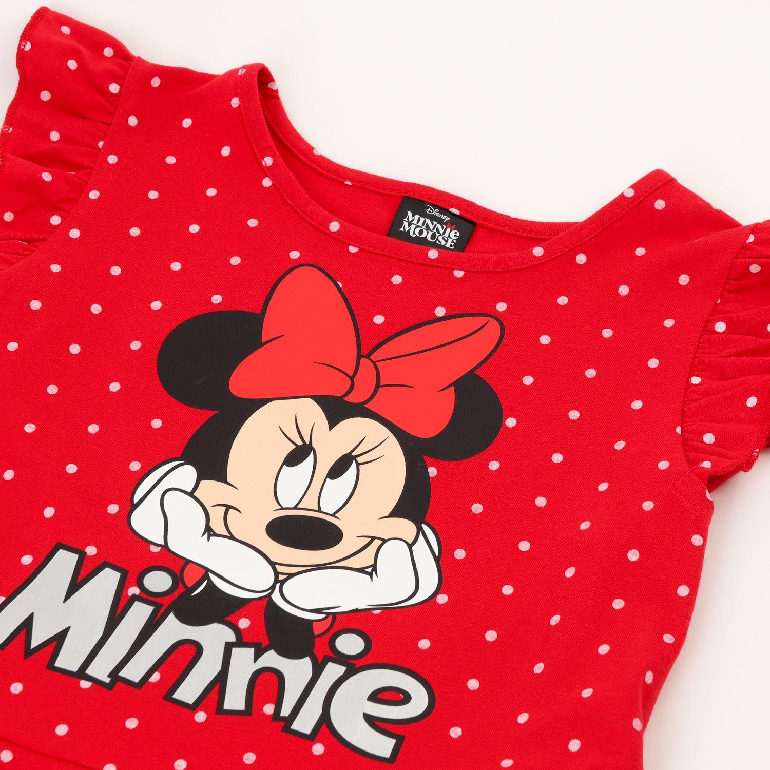 Vestido Niña Rojo Puntos Minnie Disney-2