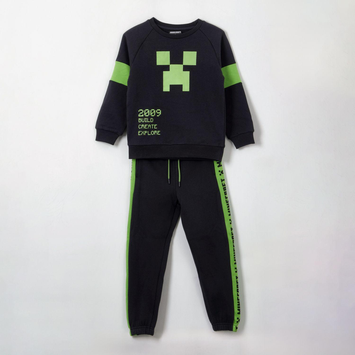 Conjunto Buzo Niño Creeper Face Negro Minecraft-0