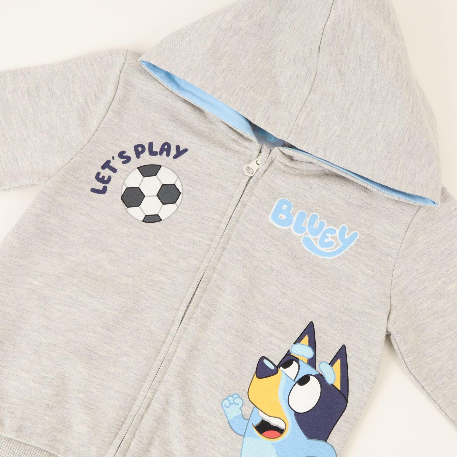 Poleron Abierto Niño Pelota Gris Bluey-1