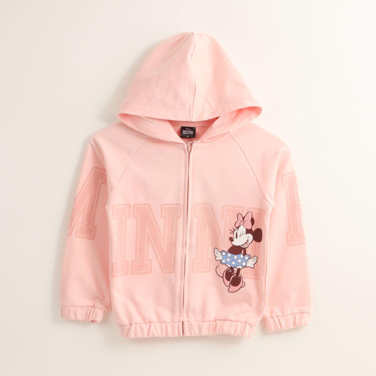 Poleron Abierto Niña Minnie Big Brand Rosado Disney-0