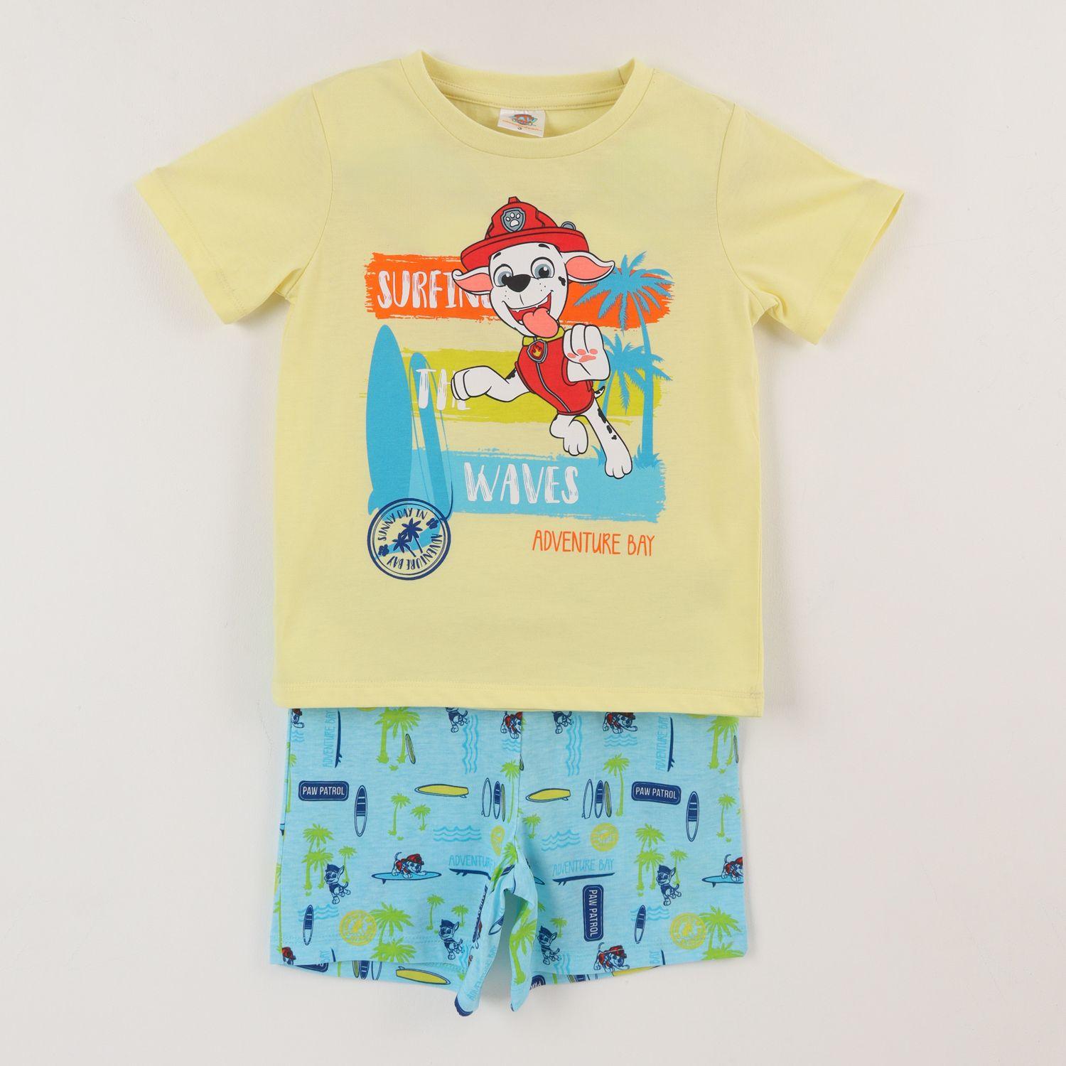 Pijama Manga Corta Niño Amarillo Surf Waves Paw Patrol-0