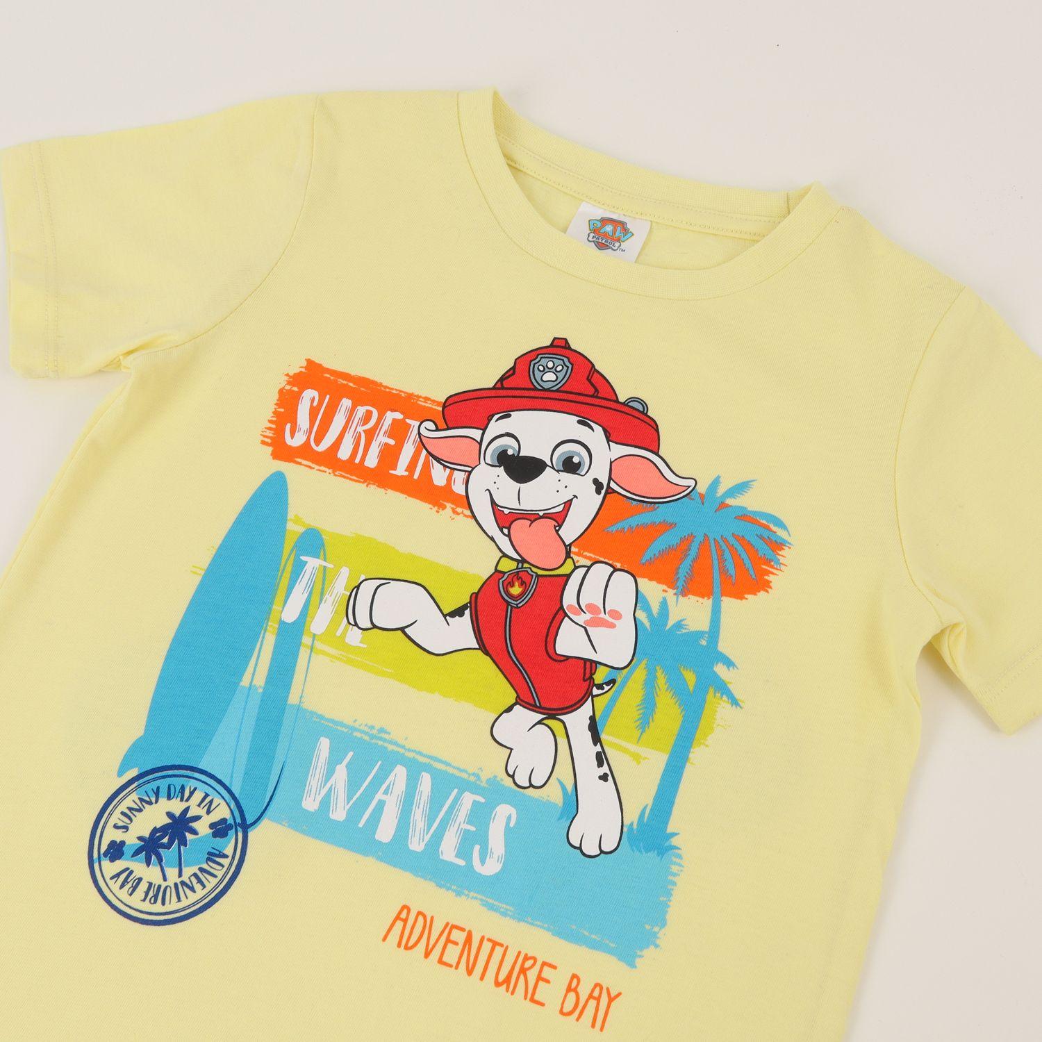 Pijama Manga Corta Niño Amarillo Surf Waves Paw Patrol-3