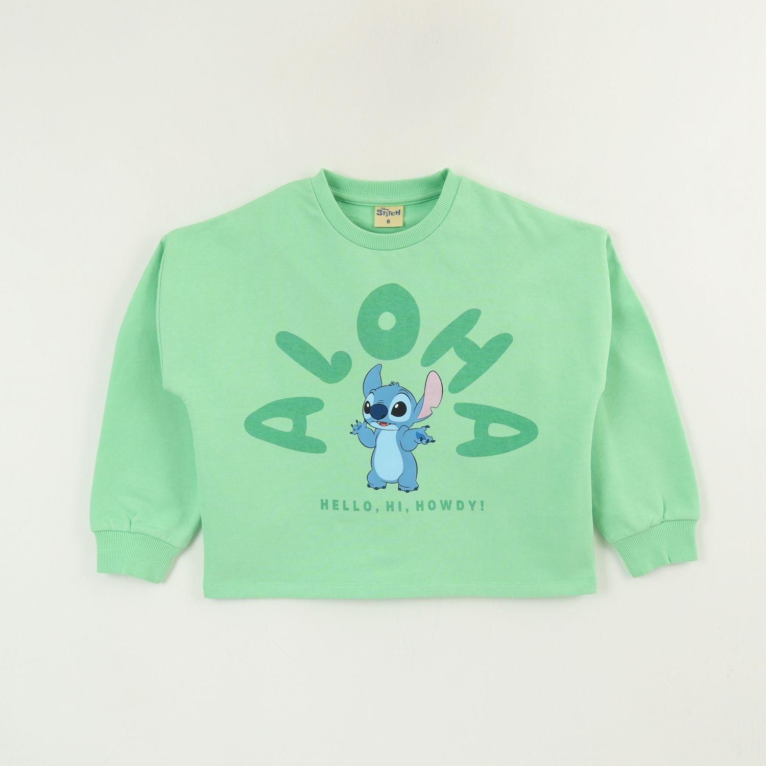 Poleron Cerrado Niña Verde Aloha Lilo & Stitch Disney-0