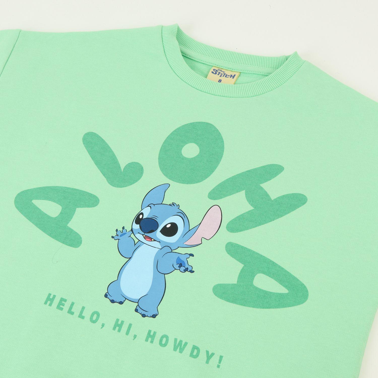 Poleron Cerrado Niña Verde Aloha Lilo & Stitch Disney-2