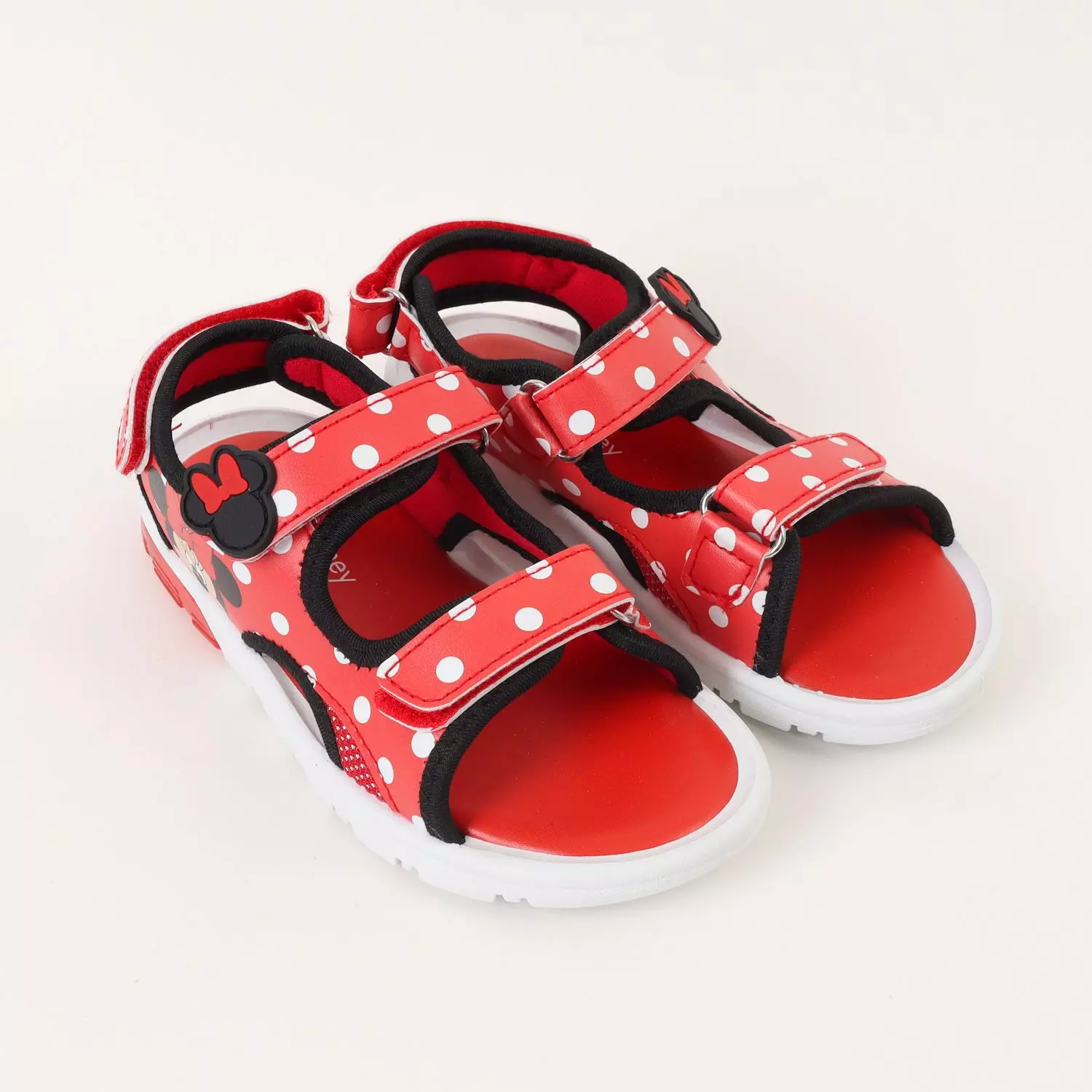 Sandalia Con Luces Niña Rojo Lunares Blancos Minnie Disney-1