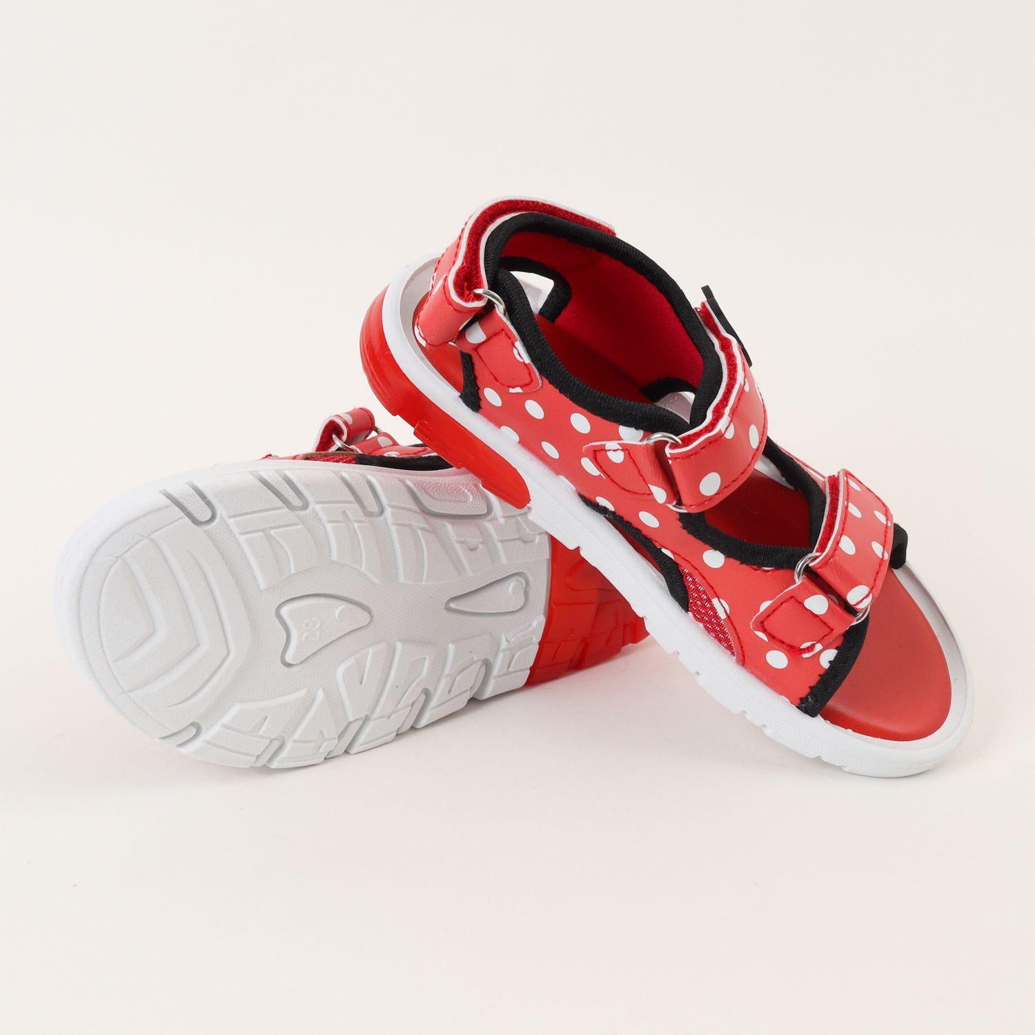 Sandalia Con Luces Niña Rojo Lunares Blancos Minnie Disney-2