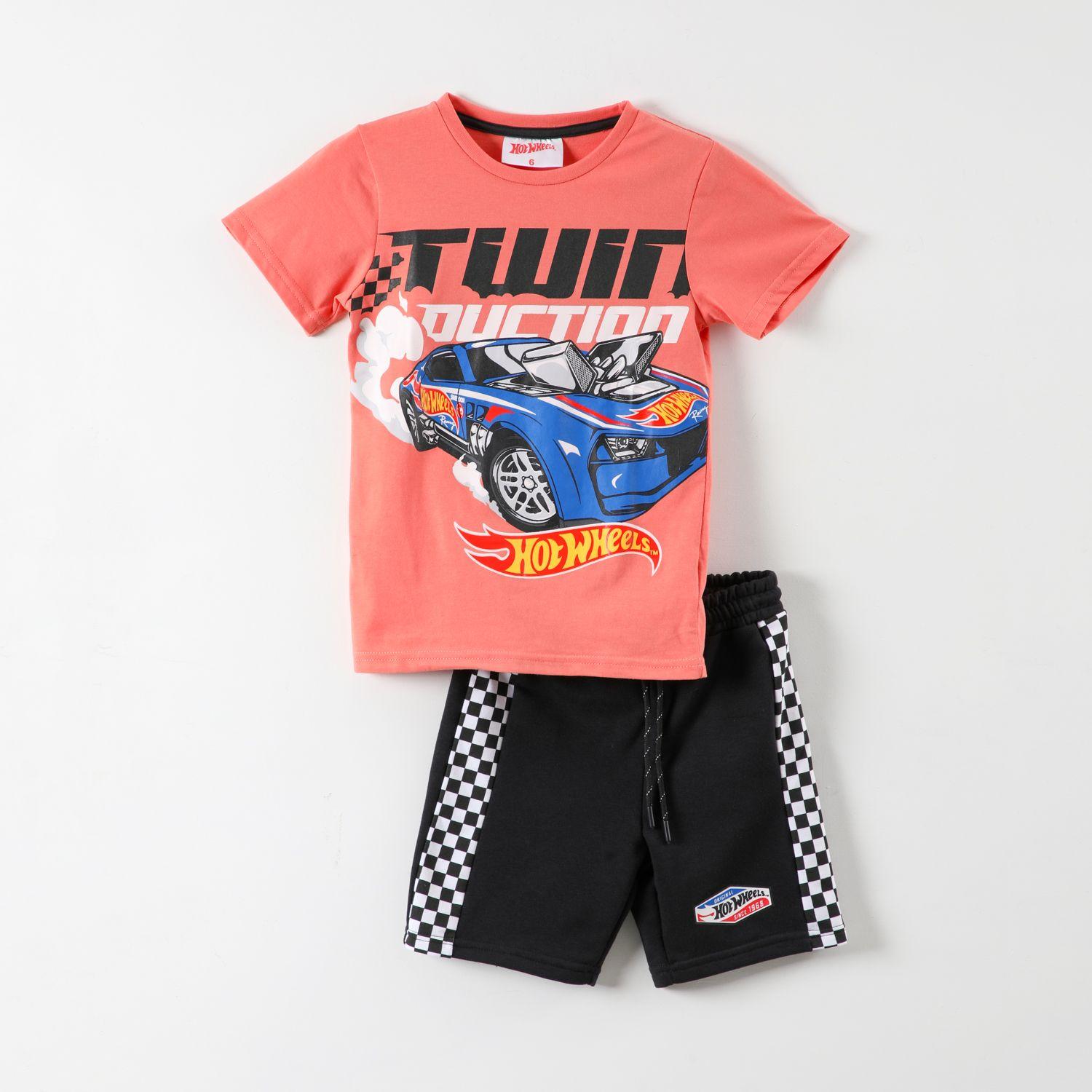 Conjunto Niño Auto Naranjo Hot Wheels-2