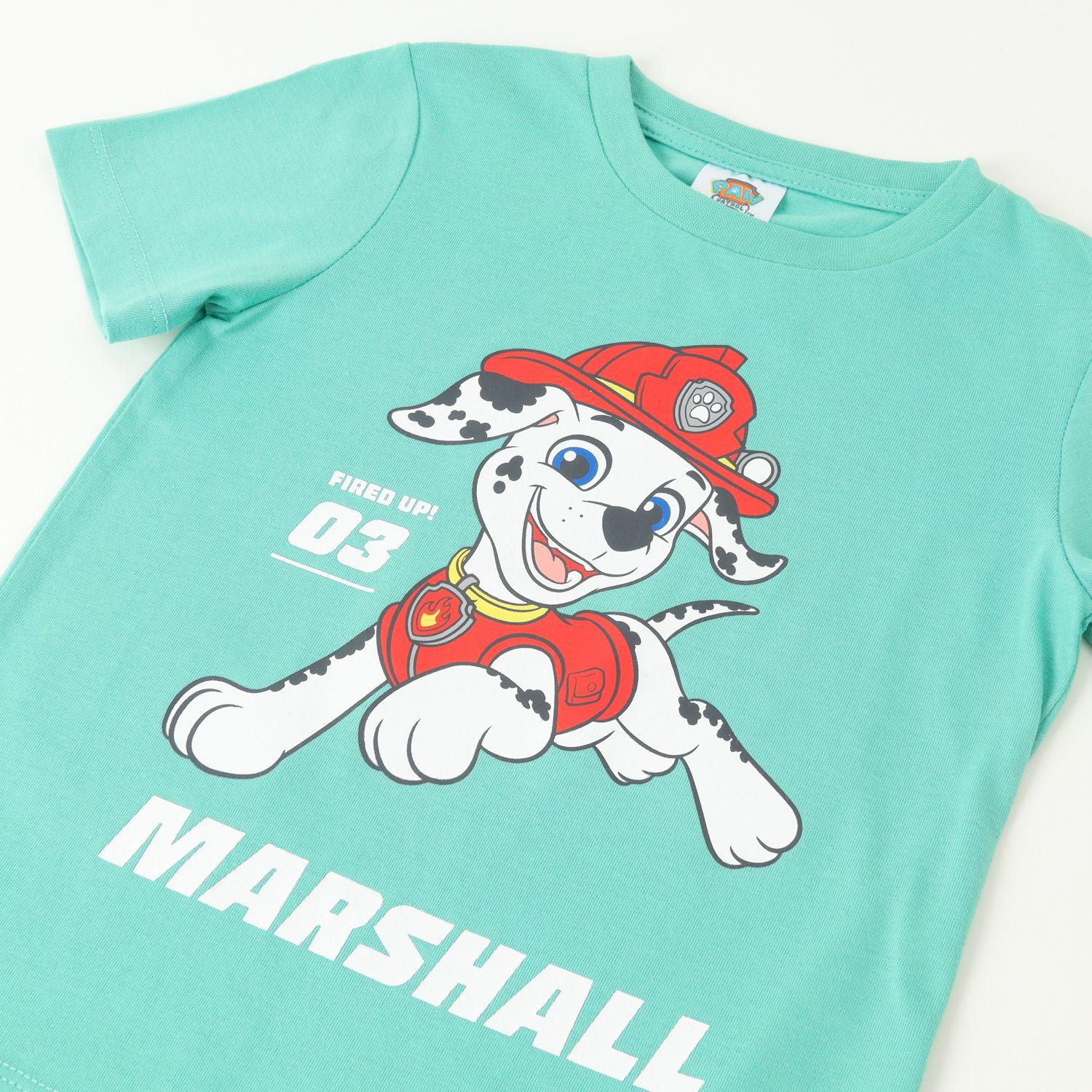Polera Manga Corta Niño Turquesa Marshall Fire Up Paw Patrol-2