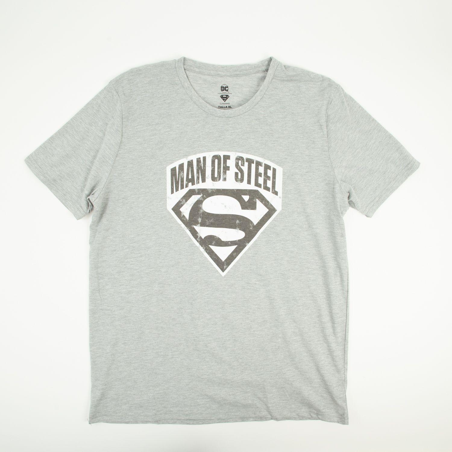 Polera Hombre Superman Man of Steel Gris DC Comics-0