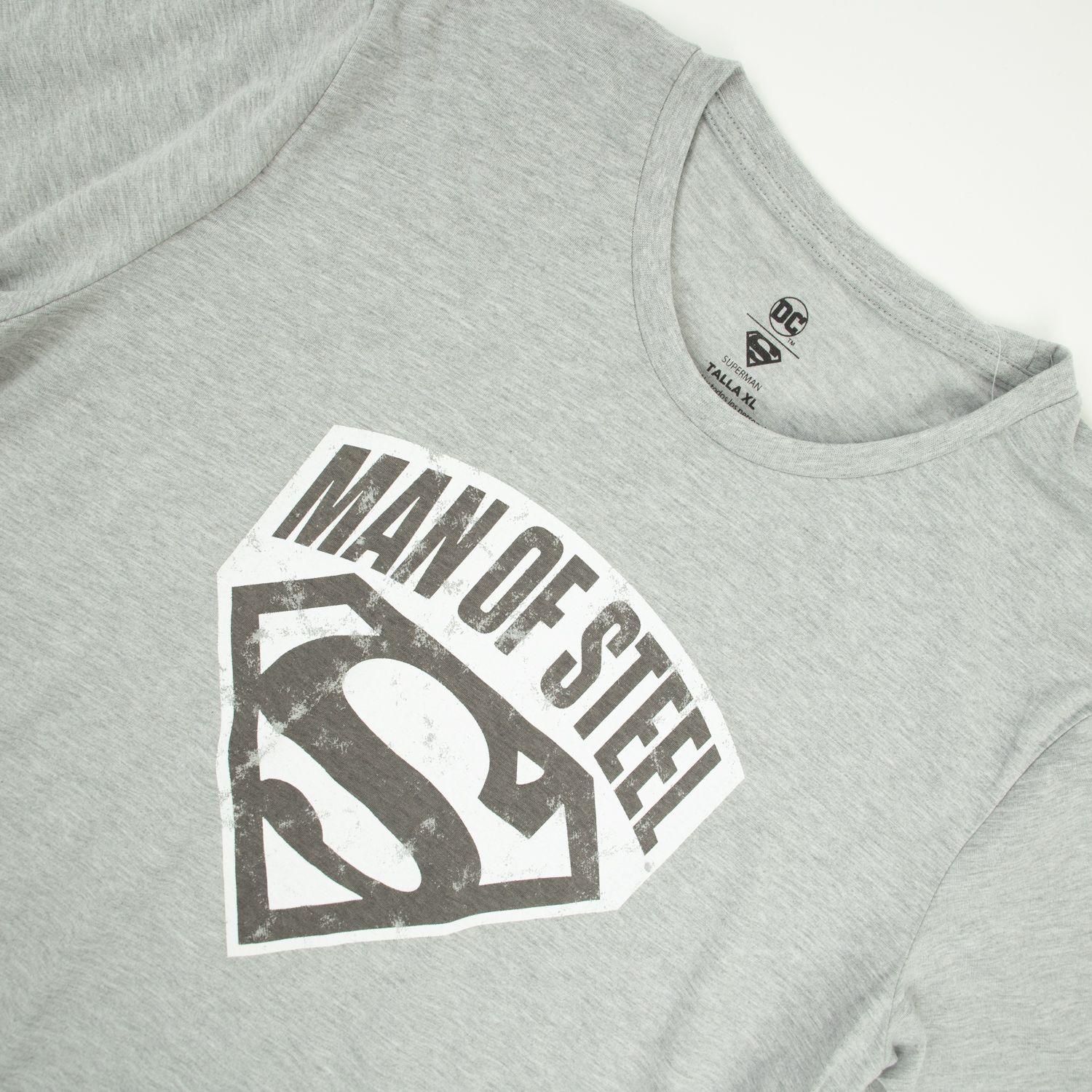 Polera Hombre Superman Man of Steel Gris DC Comics-2