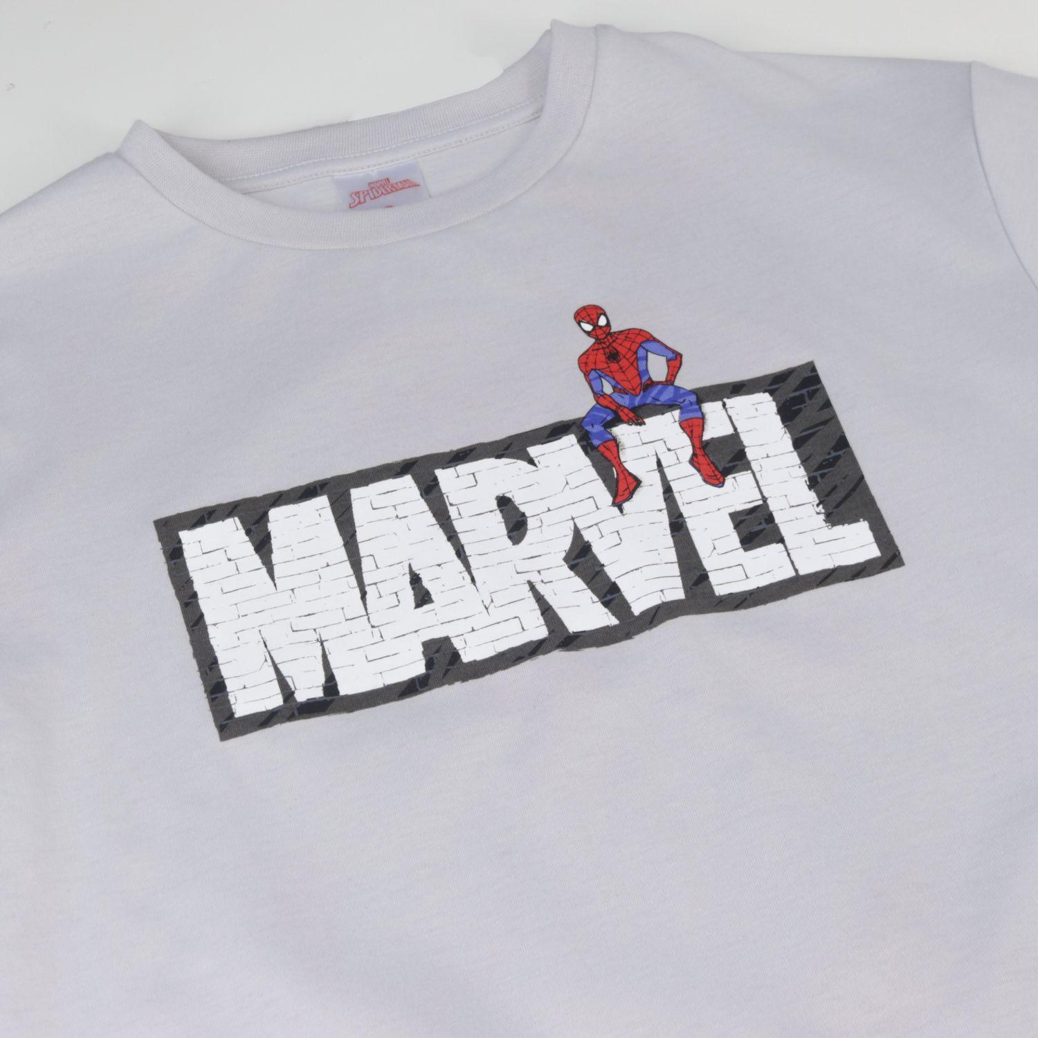Polera Manga Larga Niño Back Print Spiderman Blanco Marvel-2