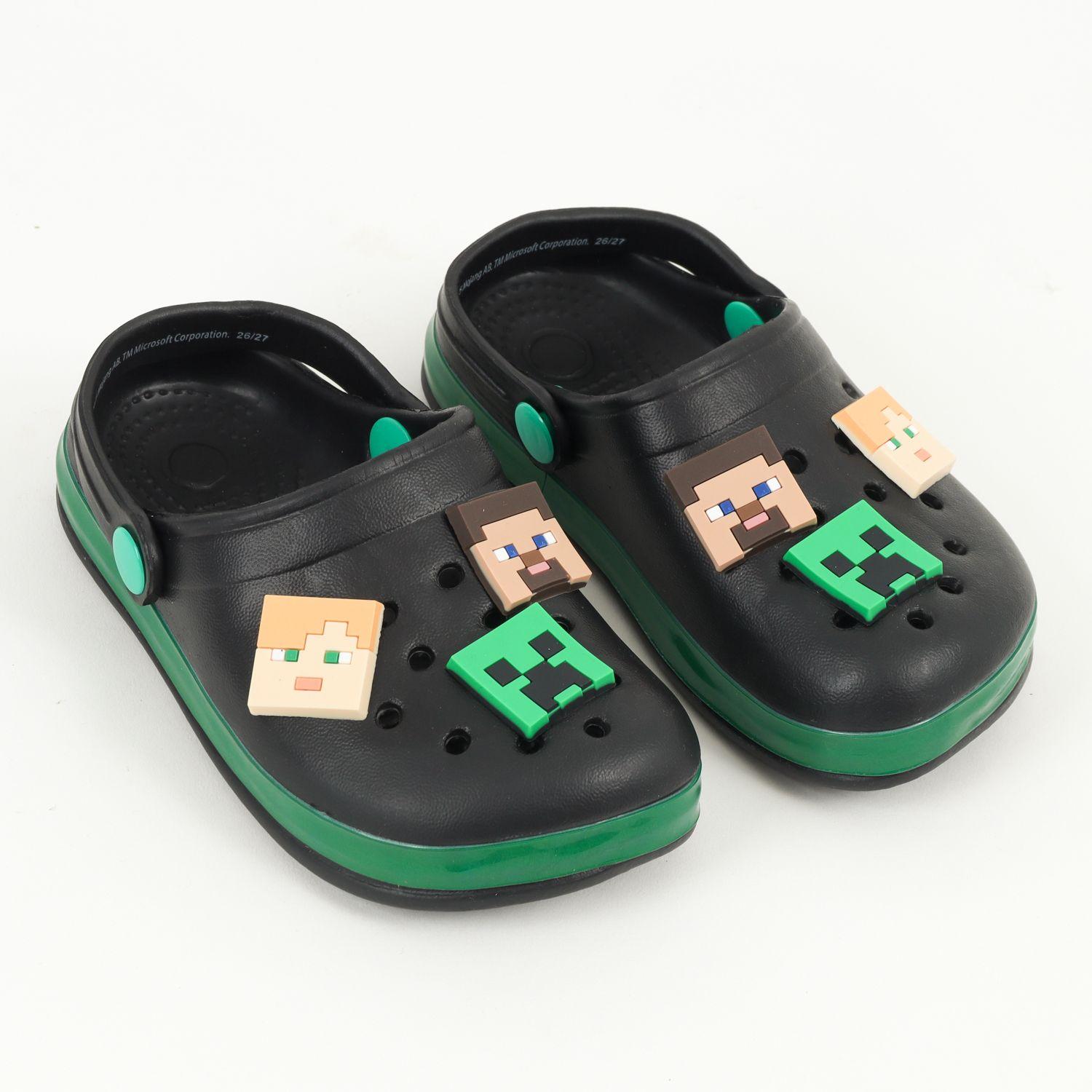 Zueco De Eva Niño Negro Pins Personajes Minecraft-1