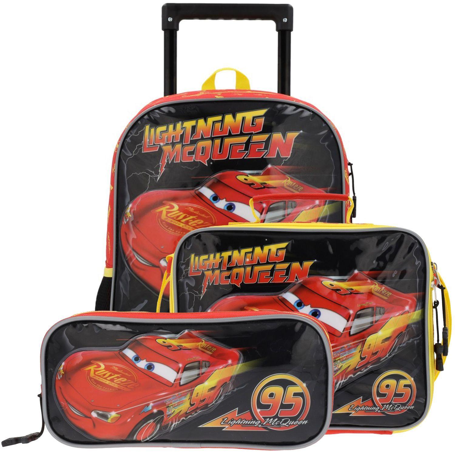 Set 3 en 1 Escolar Niño Rayo McQueen Cars Negro Disney-0