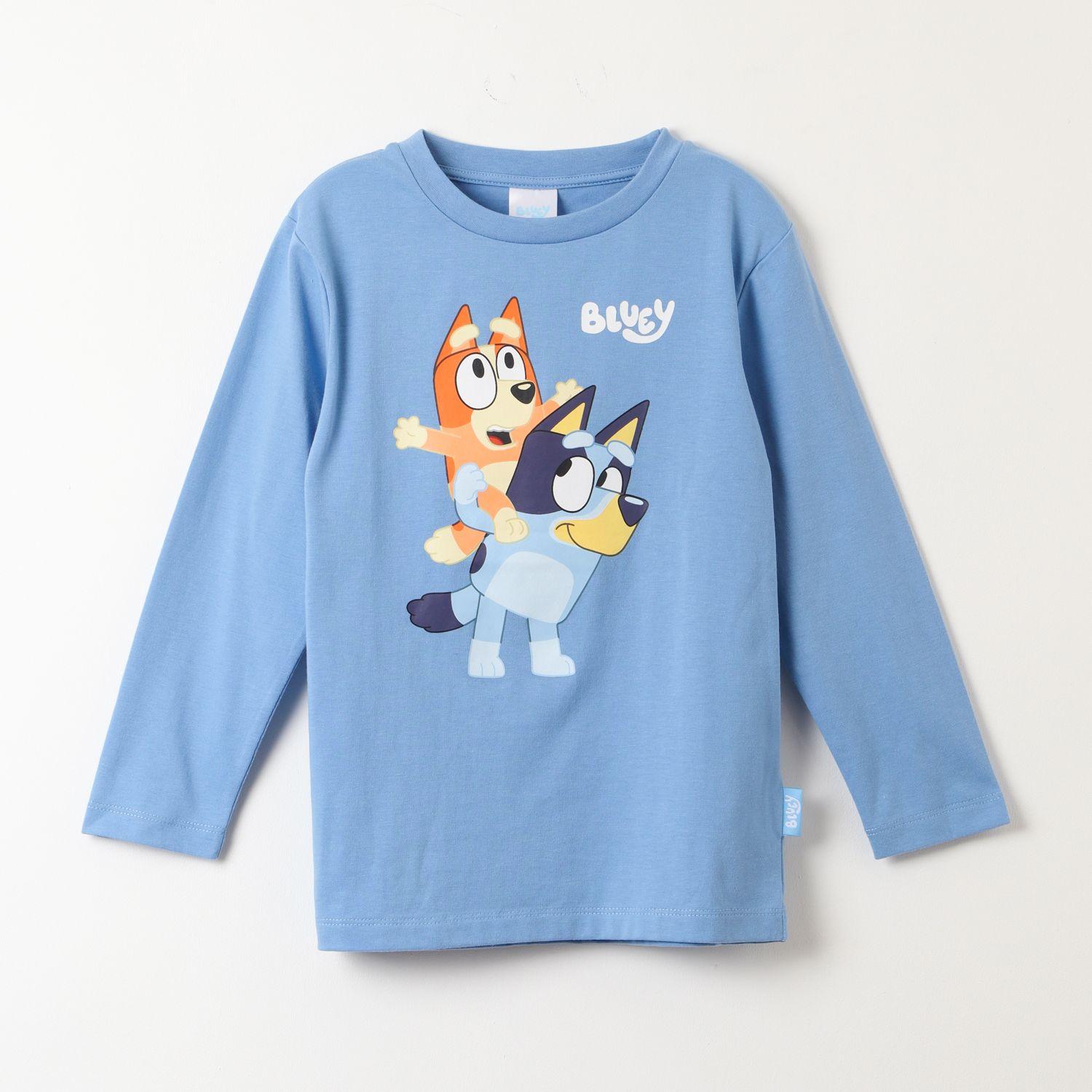 Polera Manga Larga Niño Up Bingo Turquesa Bluey-0