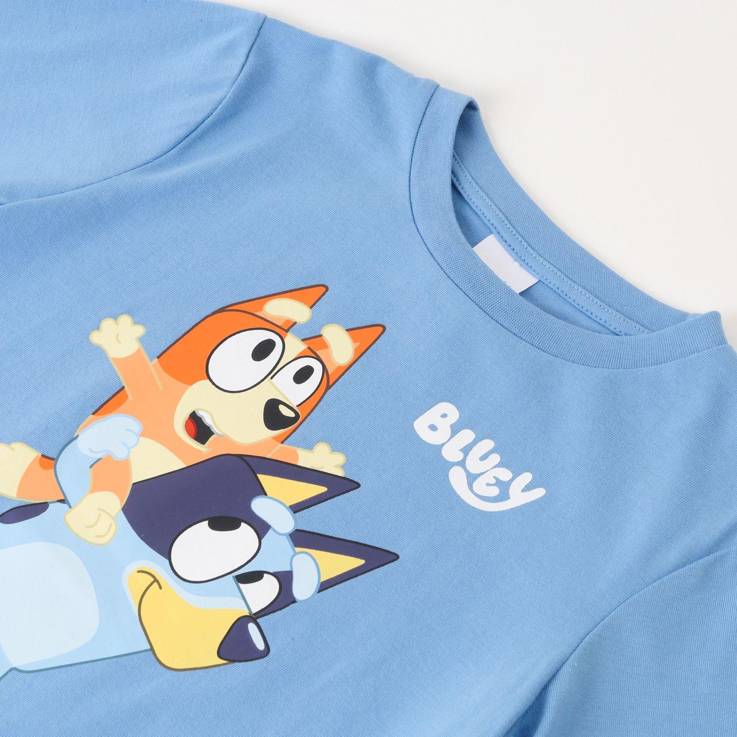 Polera Manga Larga Niño Up Bingo Turquesa Bluey-1