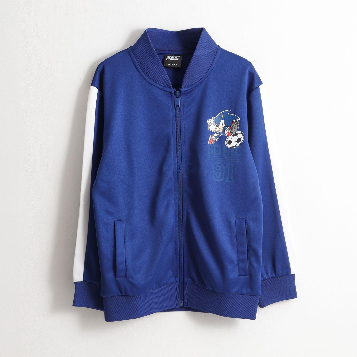 Polerón Deportivo Cierre Niño Fútbol Azul Sonic-0