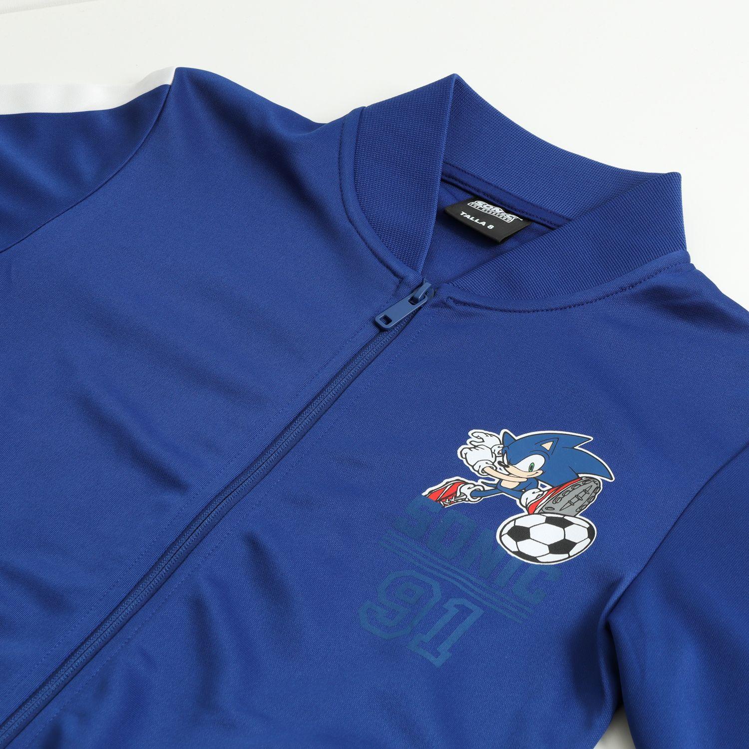 Polerón Deportivo Cierre Niño Fútbol Azul Sonic-2