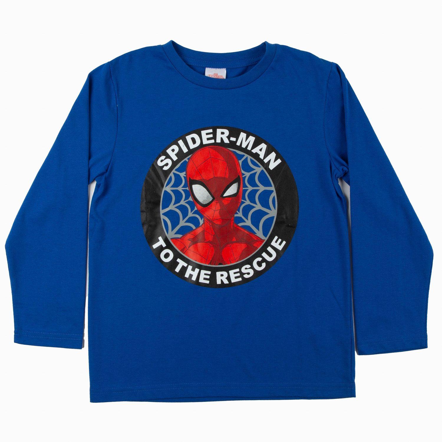 Polera Manga Larga Niño Rescate Spiderman Azul Marvel-0