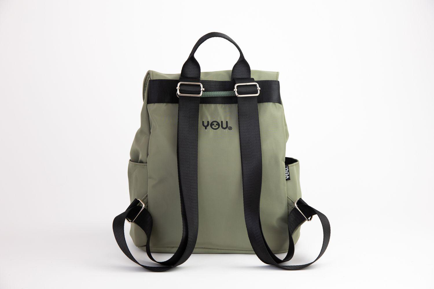 Mochila Mujer Gris Flores Frida Kahlo-2