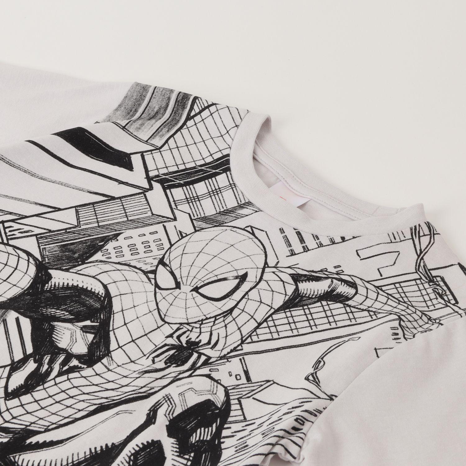 Pijama Corto Niño Spiderman Comics Gris Marvel-1