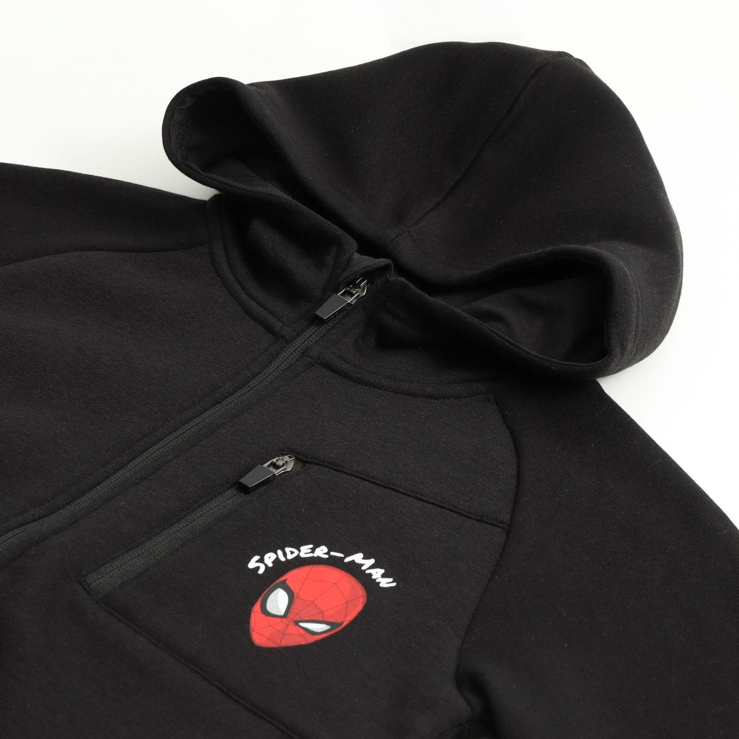 Polerón Cierre Niño Hoodie Spiderman Negro Marvel-2