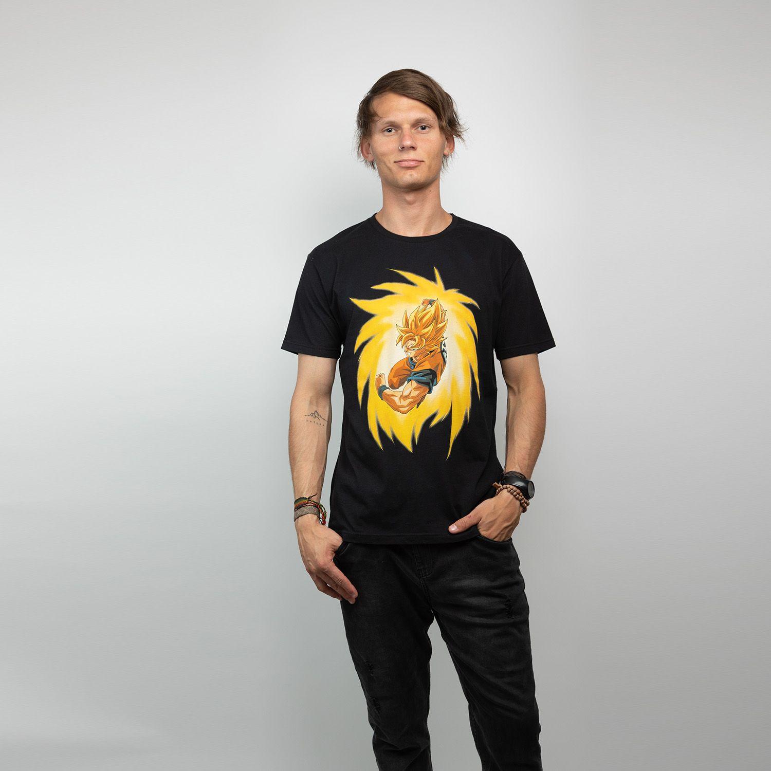 Polera Hombre Goku Supersaiyano Negro Dragon Ball-0