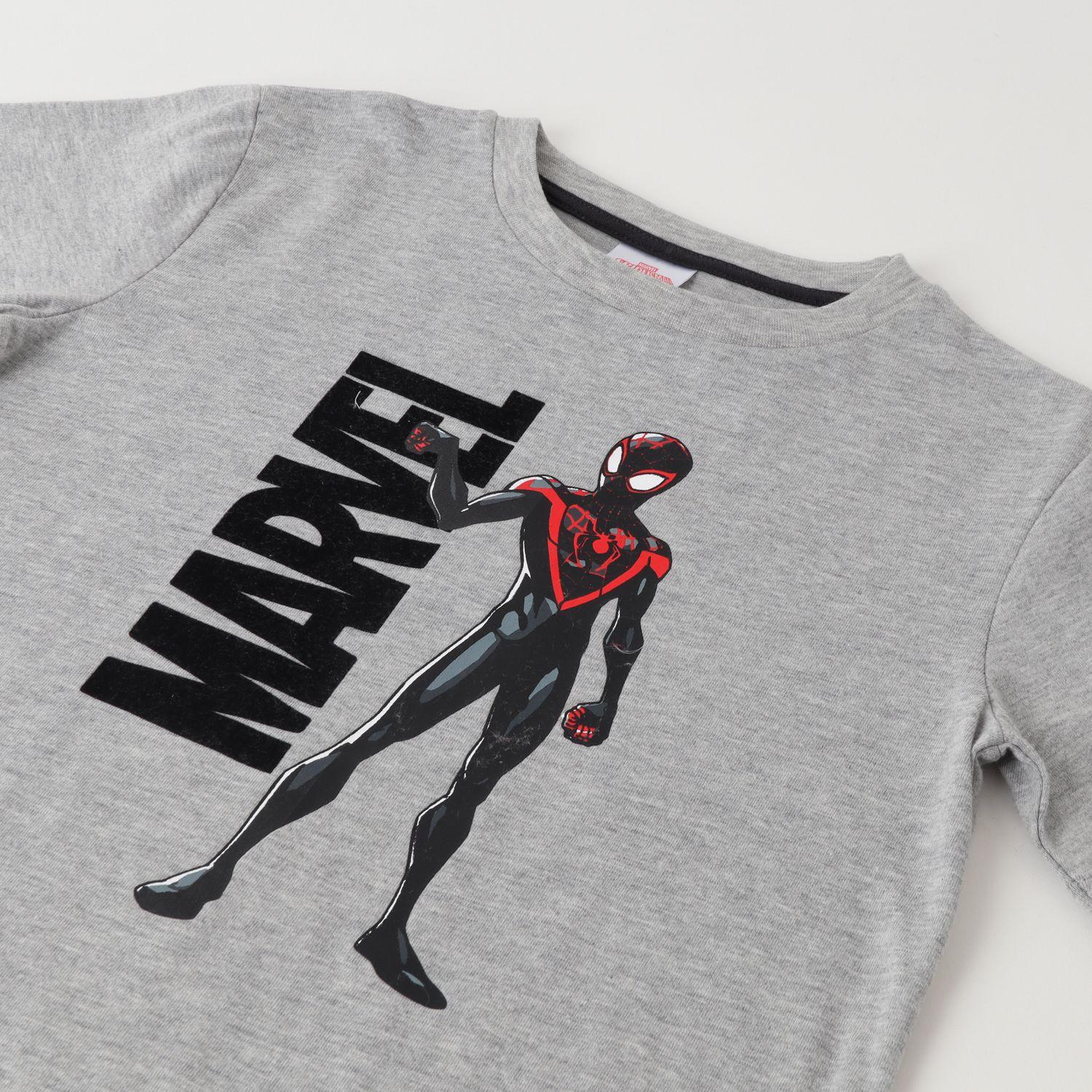 Polera Manga Larga Niño Spiderman Flex Gris Marvel-1