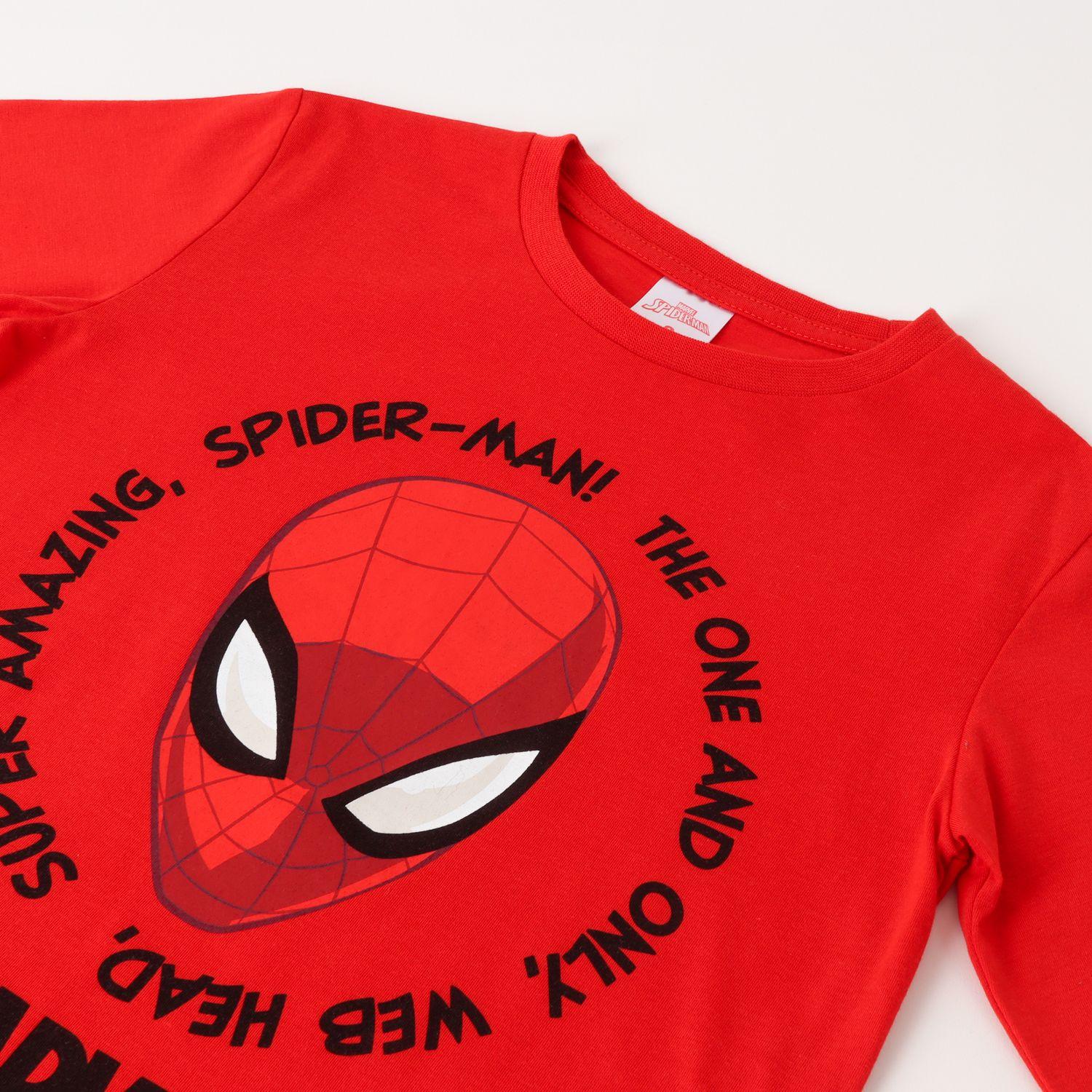 Polera Manga Larga Niño Spiderman Web Head Rojo Marvel-1