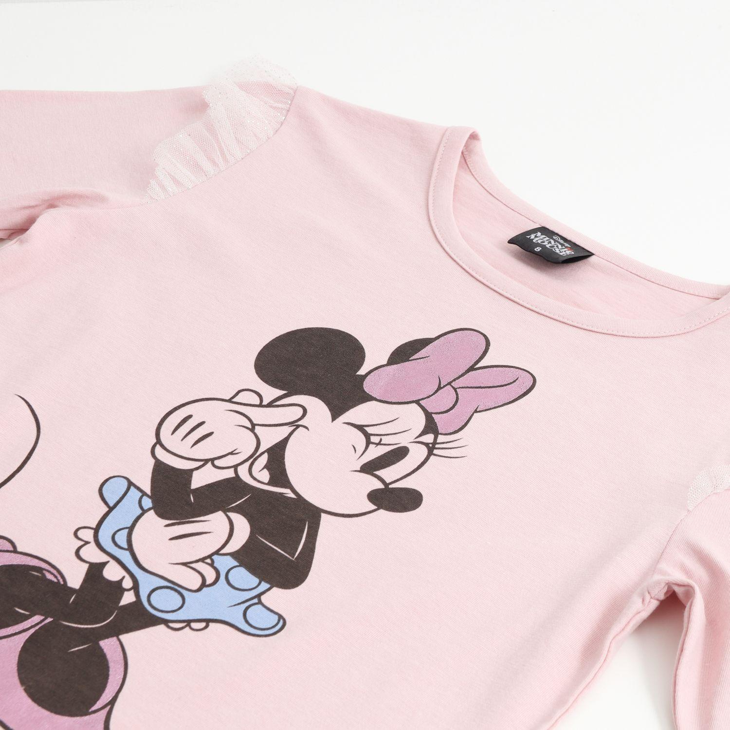 Polera Manga Larga Niña Vuelos Minnie Guiño Rosado Disney-2