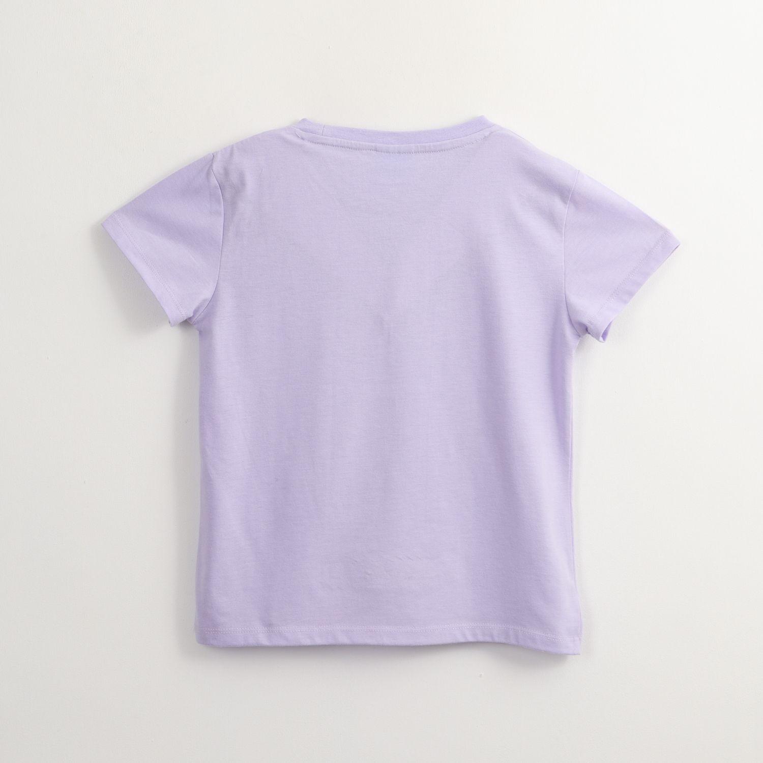 Polera Manga Corta Niña Frozen Elsa Y Anna Morado Disney-2