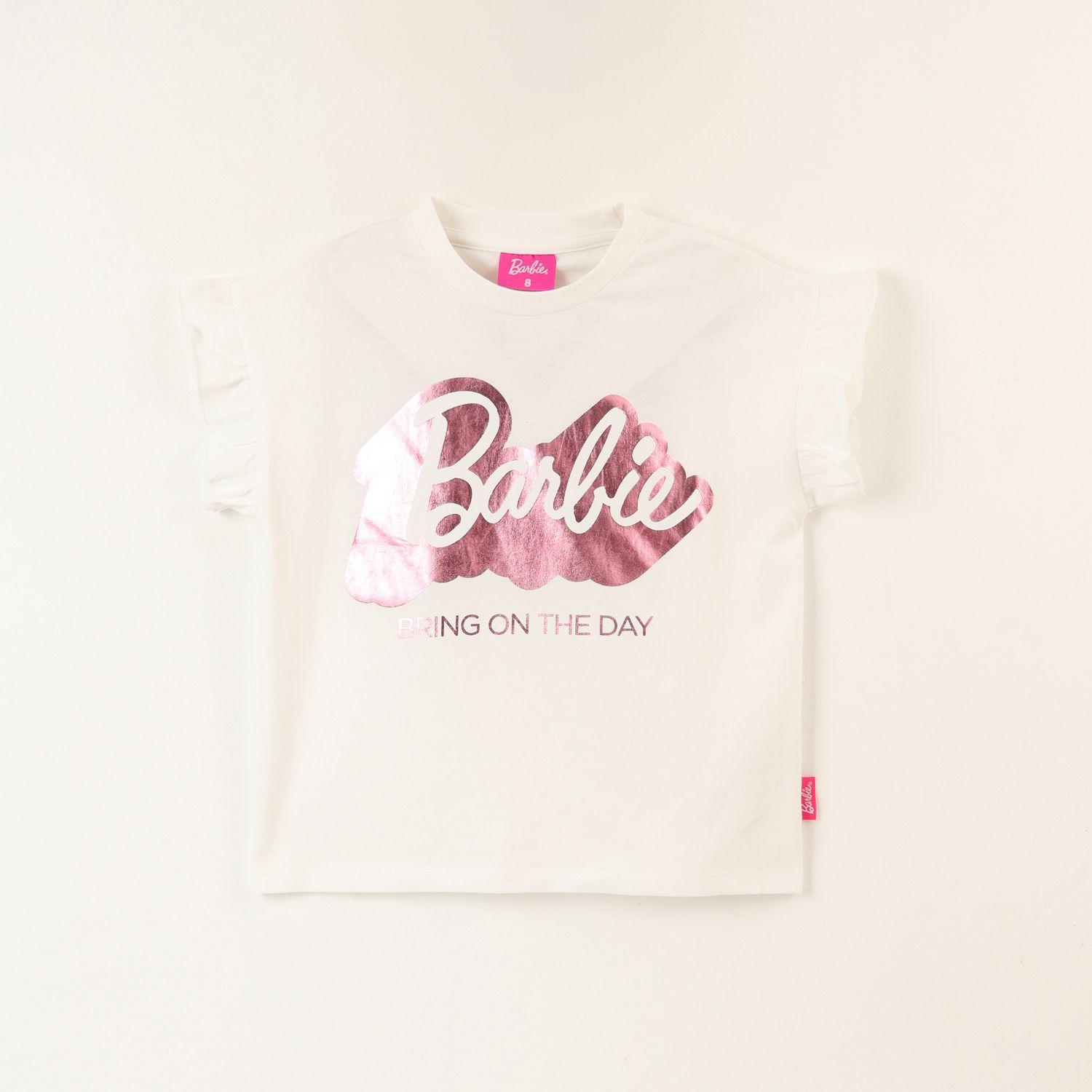 Polera Manga Corta Niña Malibu Blanco Barbie-0