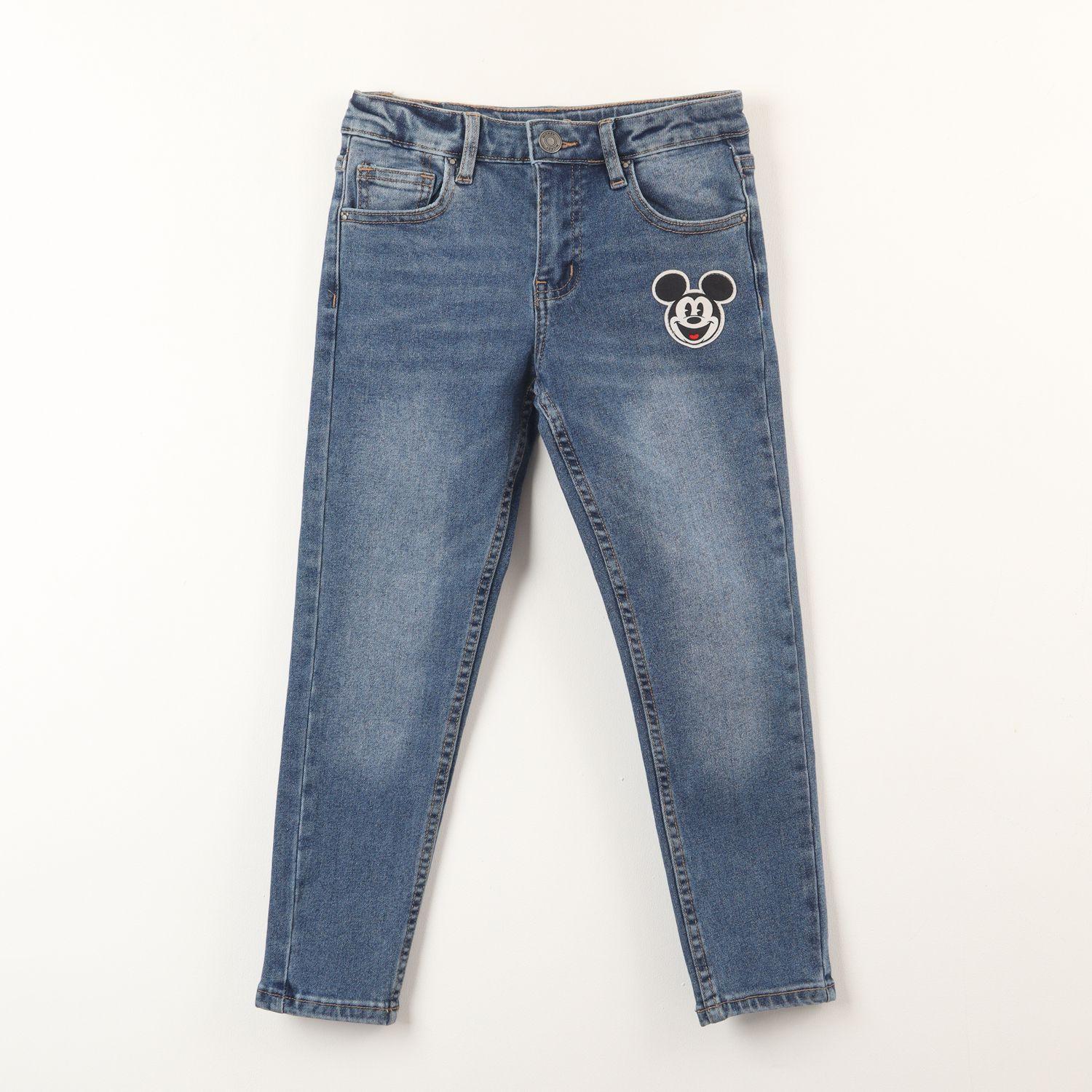 Jeans Niño Mickey Logo Azul Disney-0