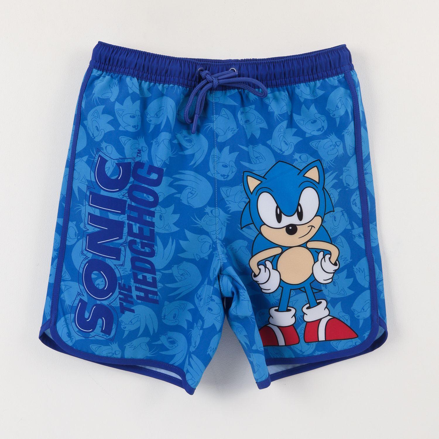 Traje de baño Niño Azul Full Print Bolsillo Sonic-0