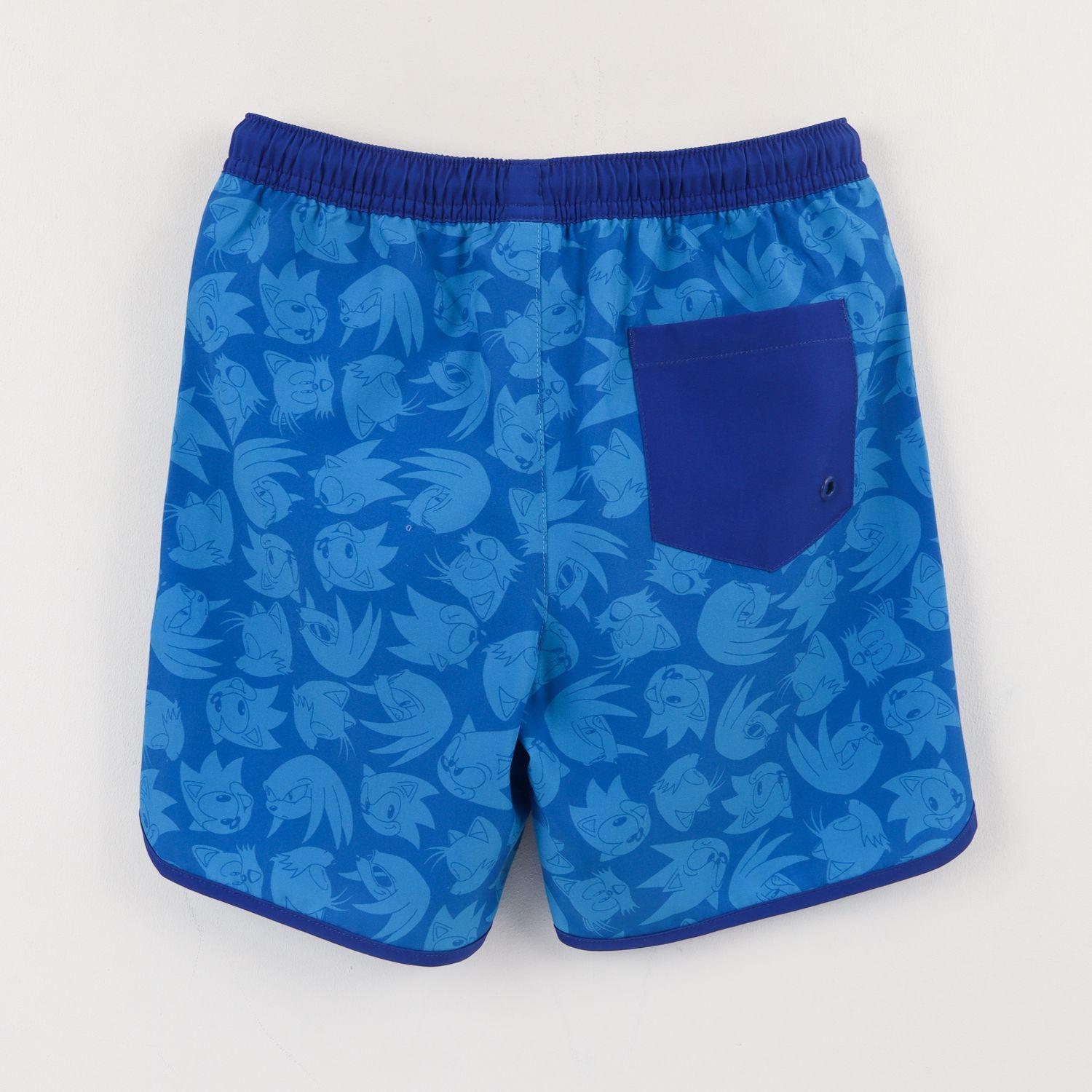 Traje de baño Niño Azul Full Print Bolsillo Sonic-1