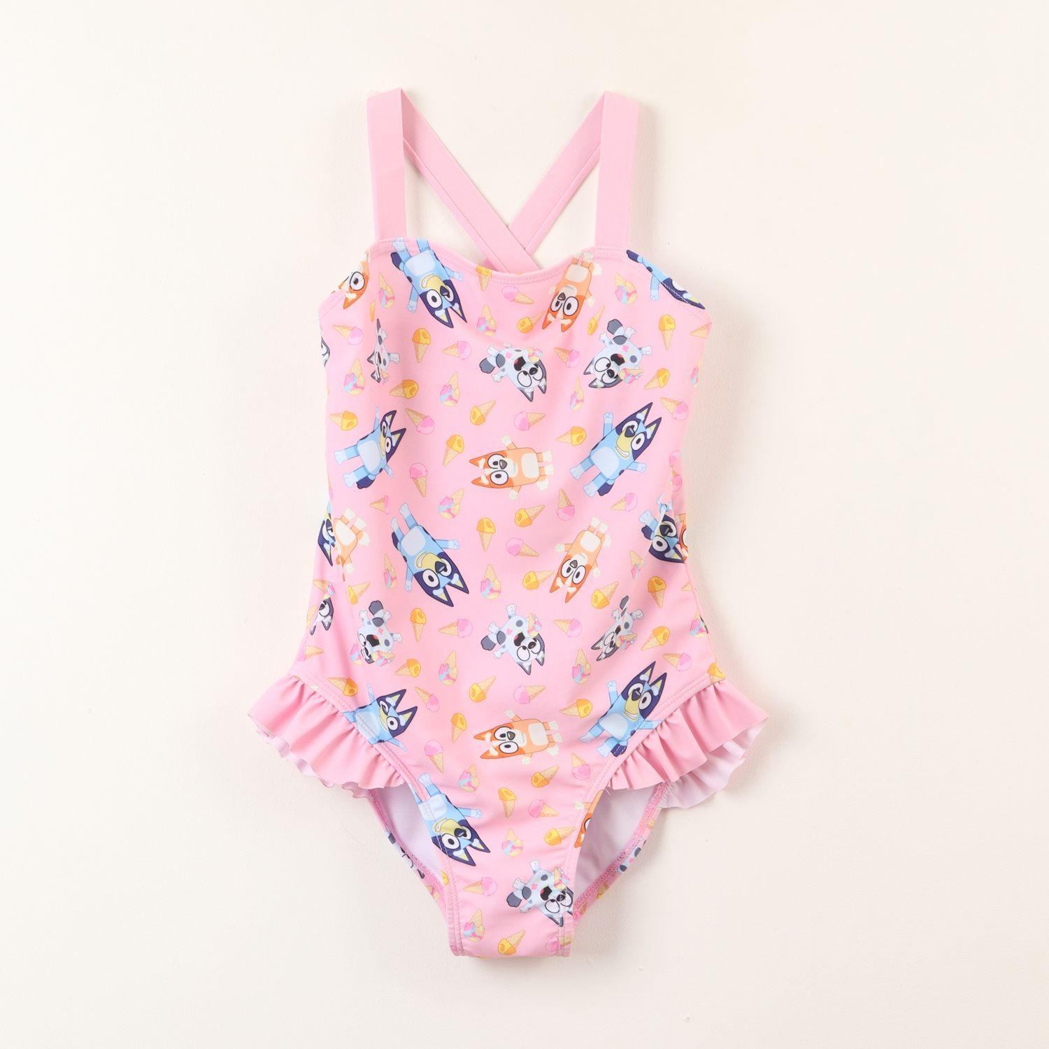 Traje de Baño Tirantes Niña Rosado Bluey & Bingo Bluey-0