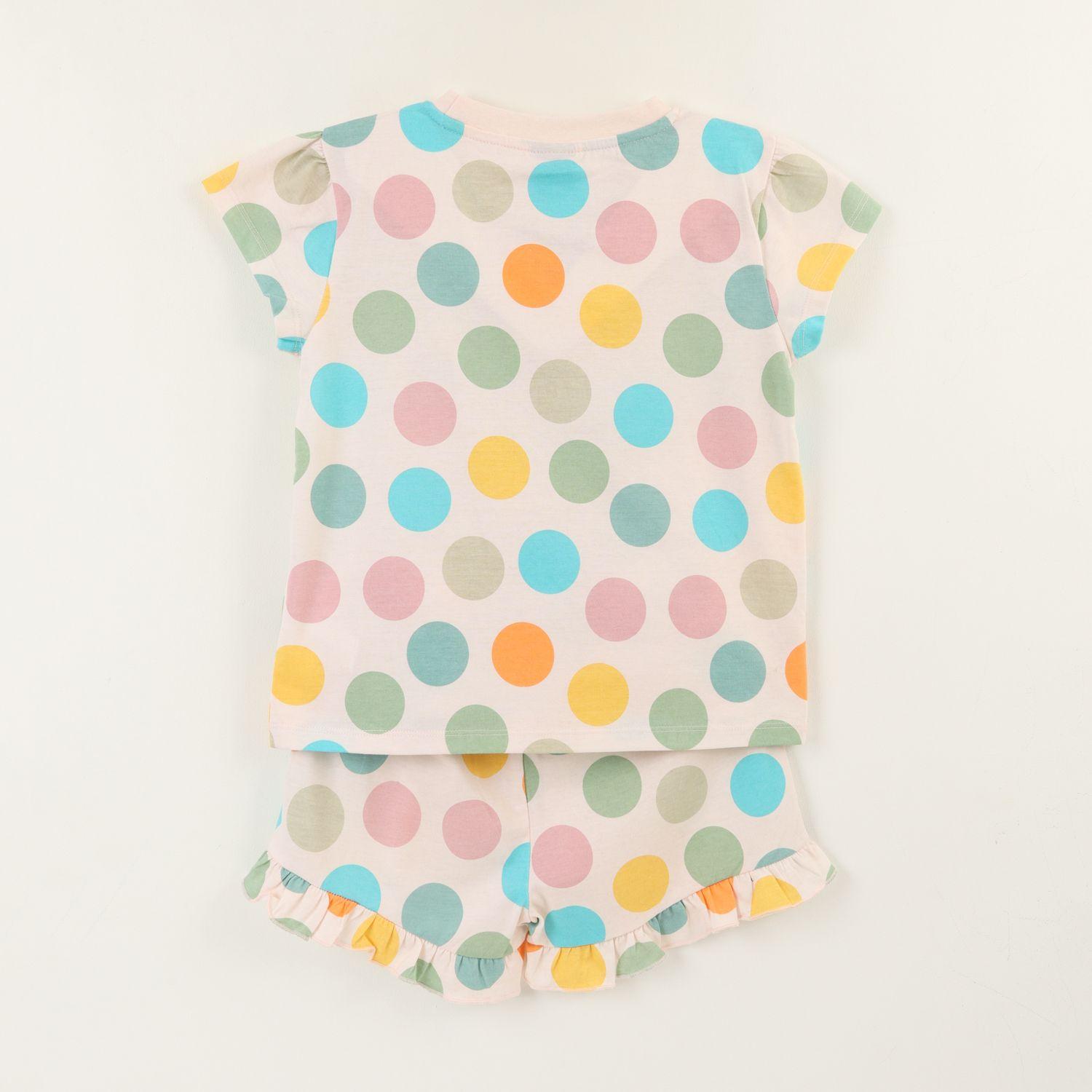Pijama Manga Corta Niña Rosado Lunares Colores Minnie Disney-1
