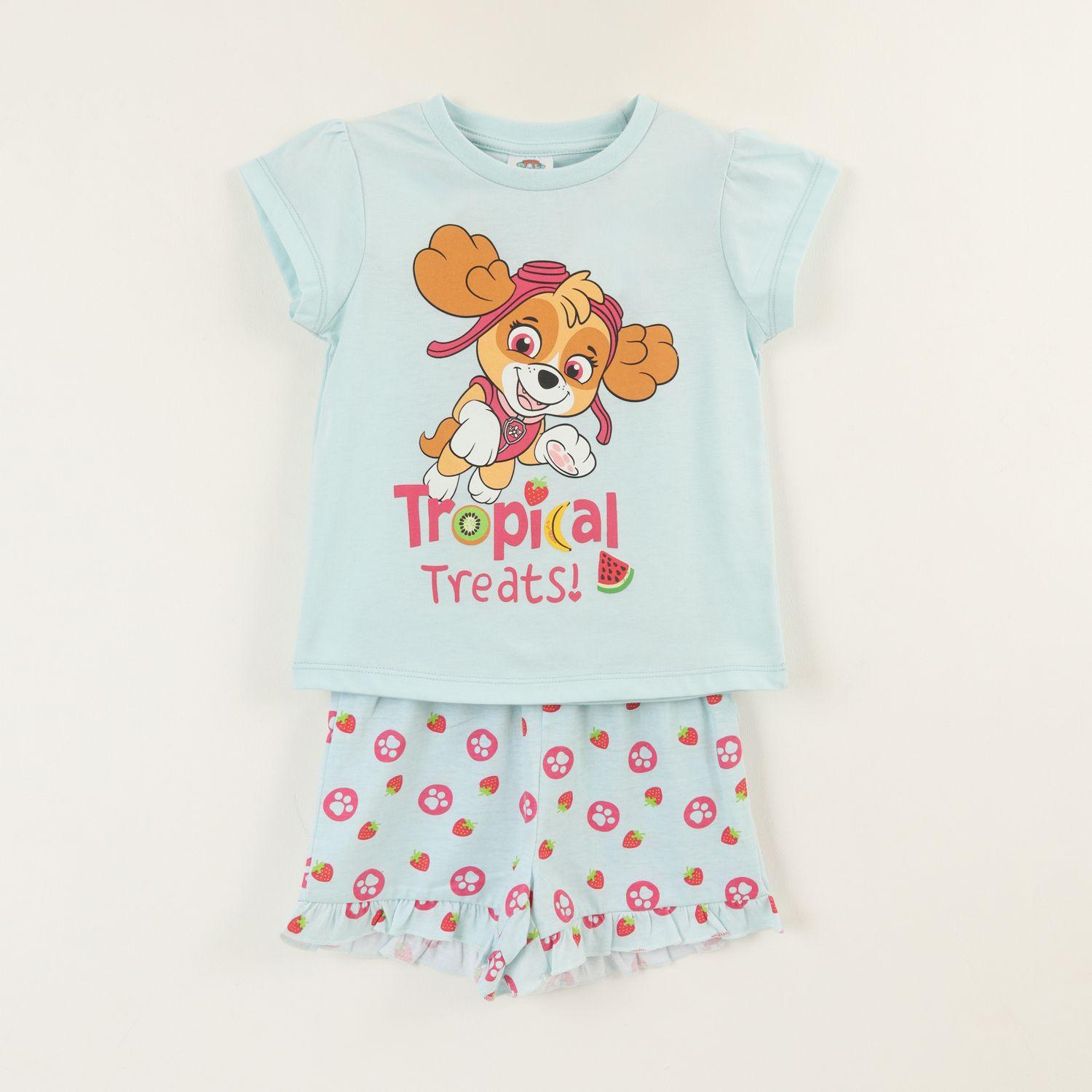 Pijama Manga Corta Niña Celeste Tropical Paw Patrol-0